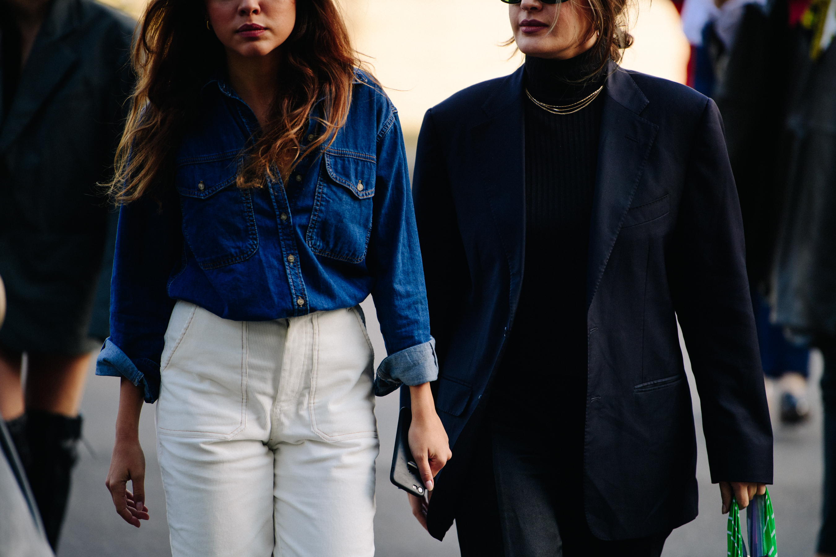 Two Turkish women wearing dark blue