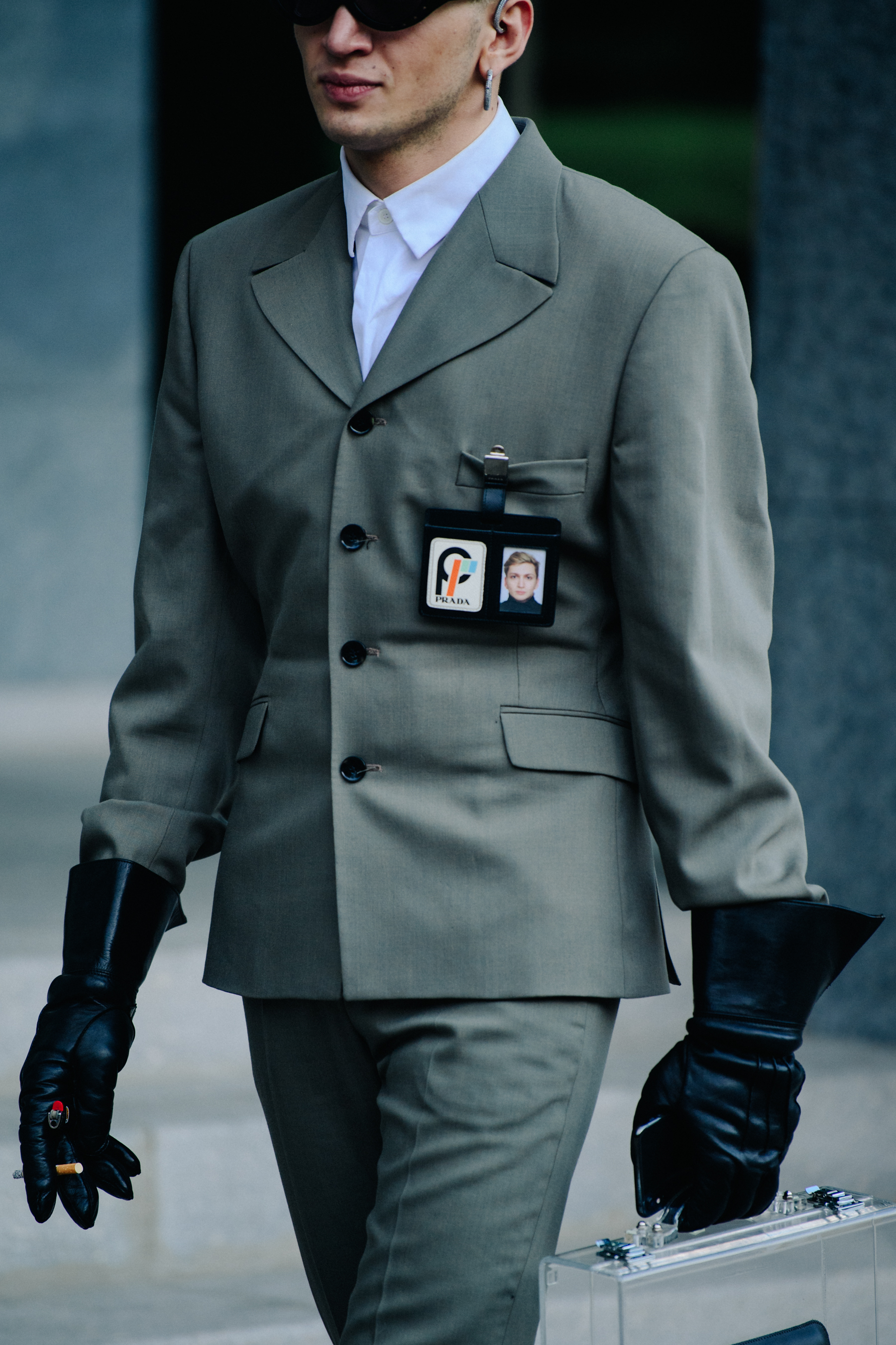 Man wearing grey suit