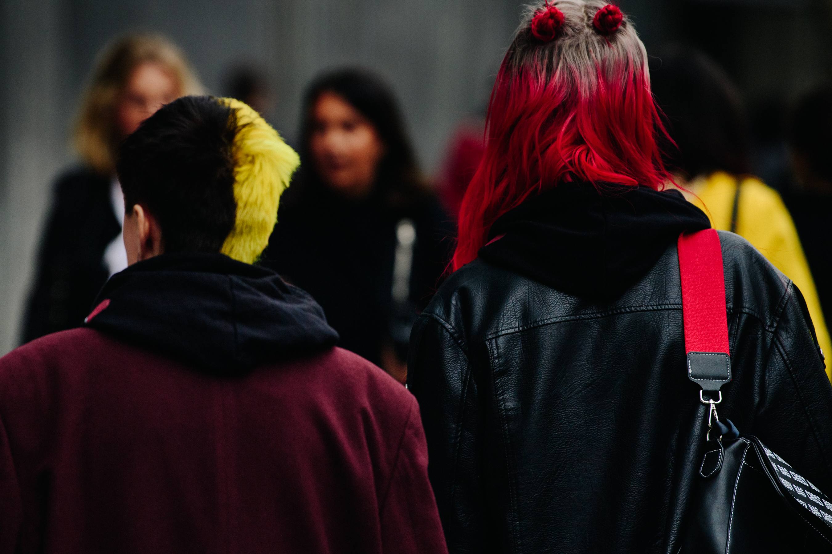 Couple with colourful hair