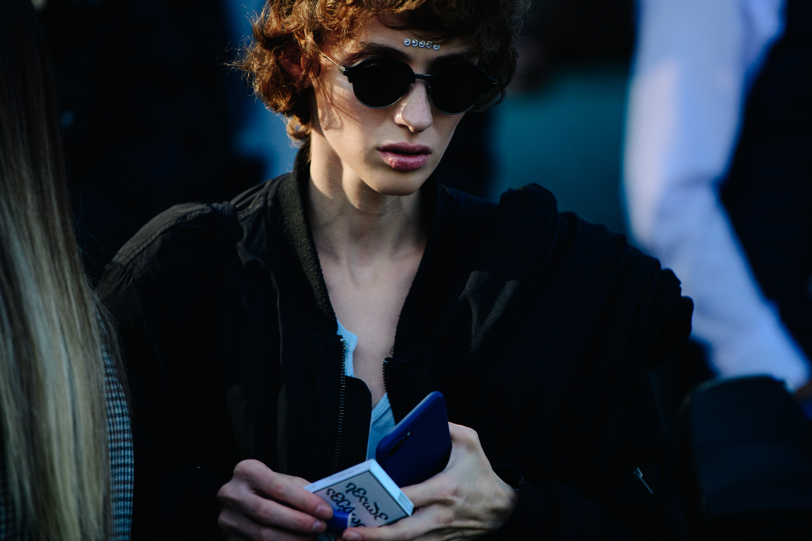 Model wearing sunglasses