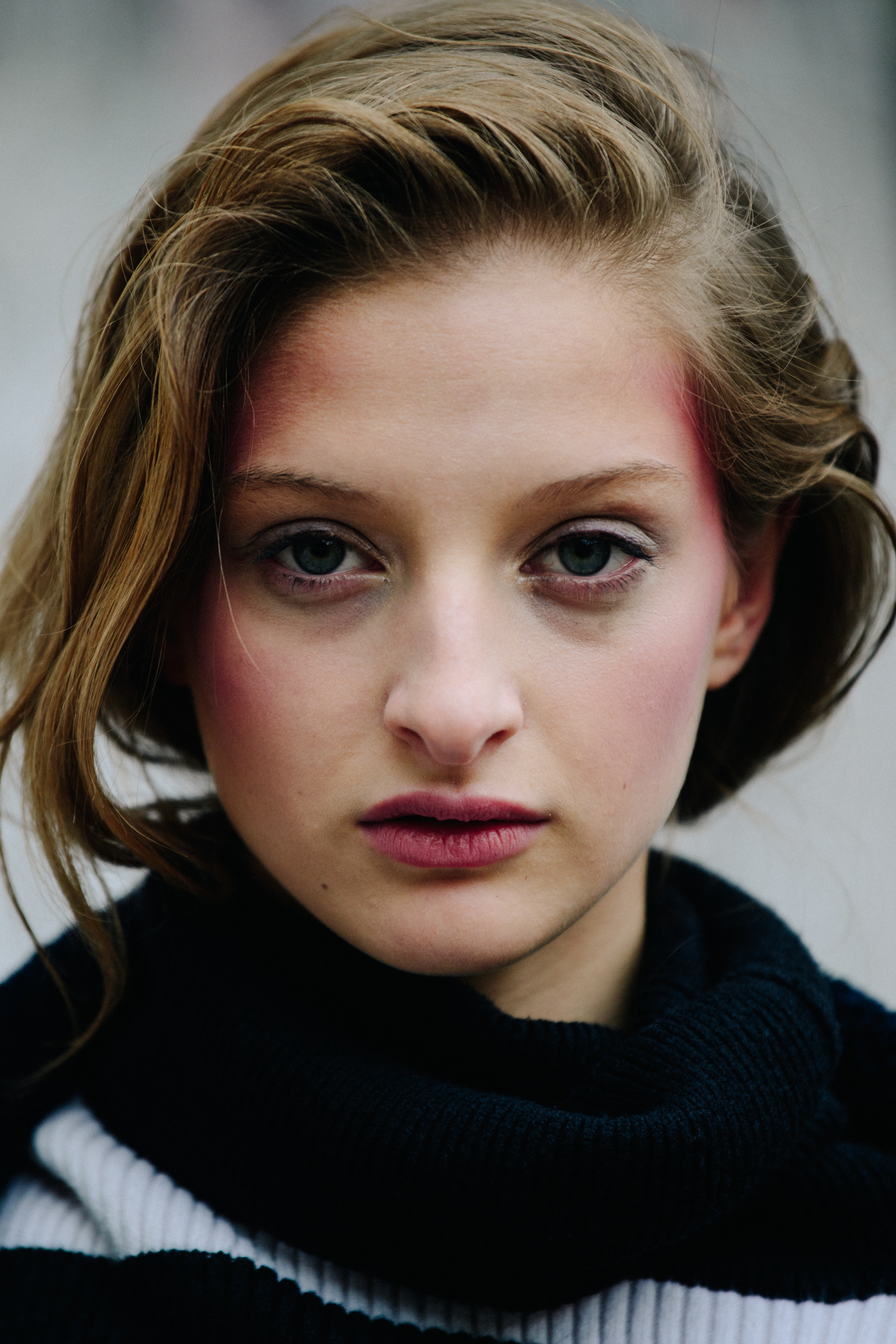 Portrait of model with blue eyes
