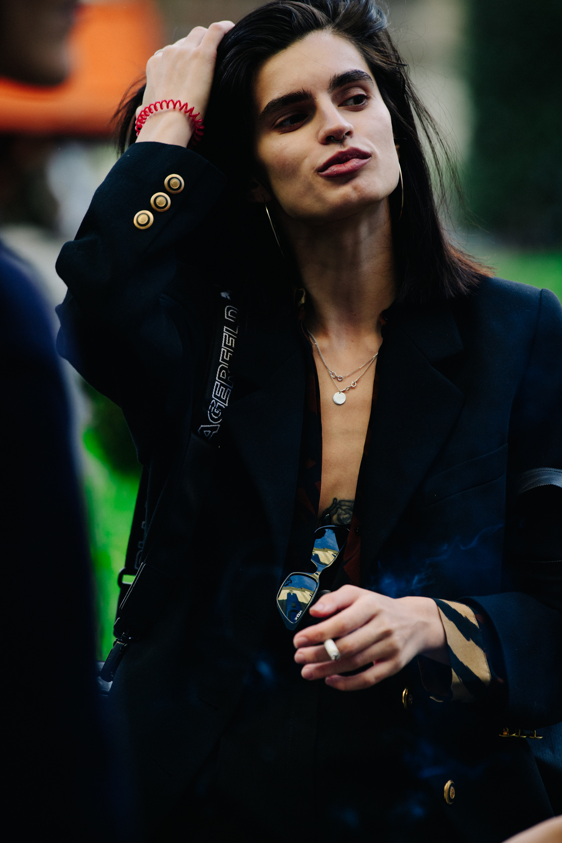 Russian model wearing black
