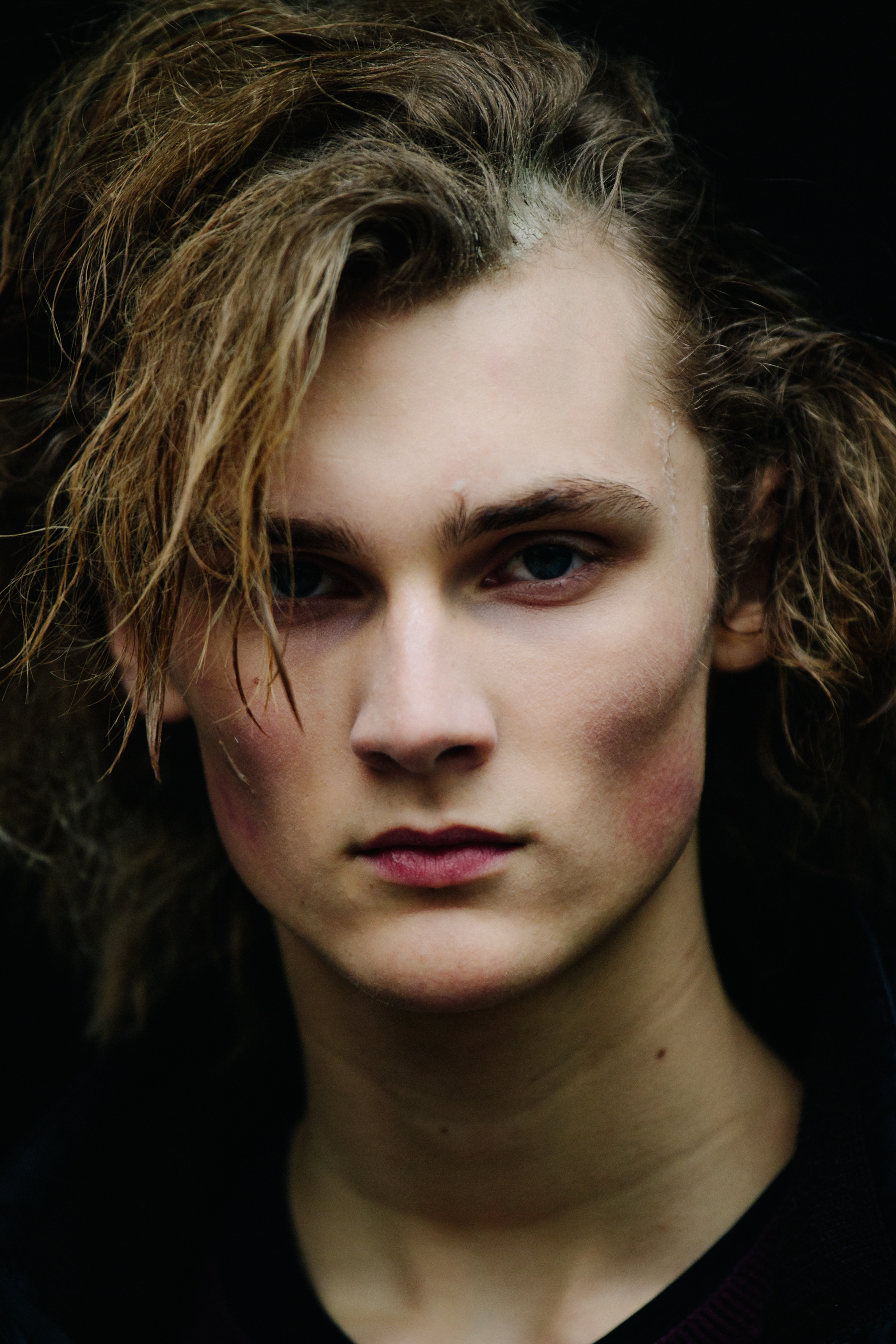 Portrait of model with blue eyes