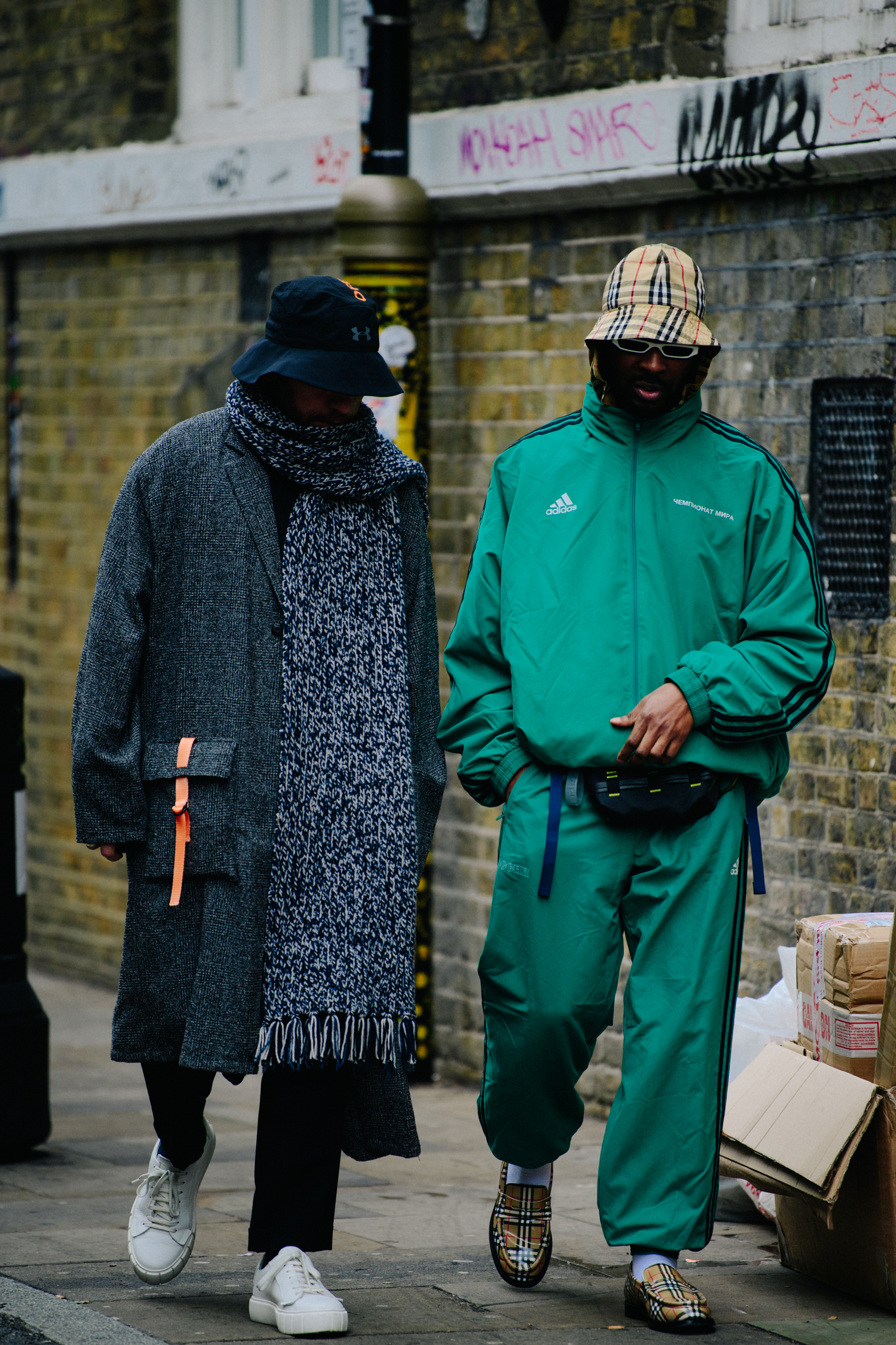 Two men wearing bucket hats
