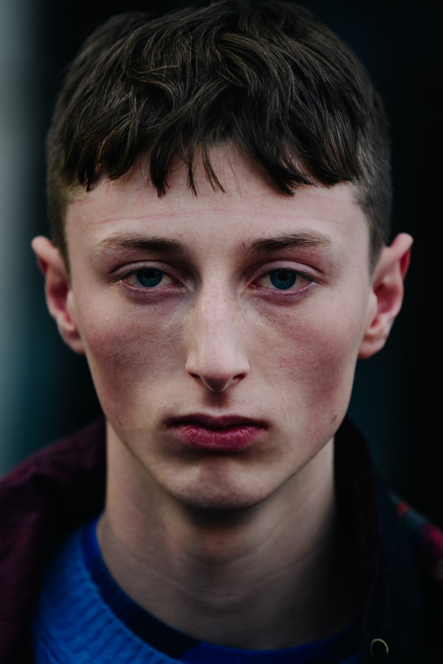 Portrait of model with blue eyes