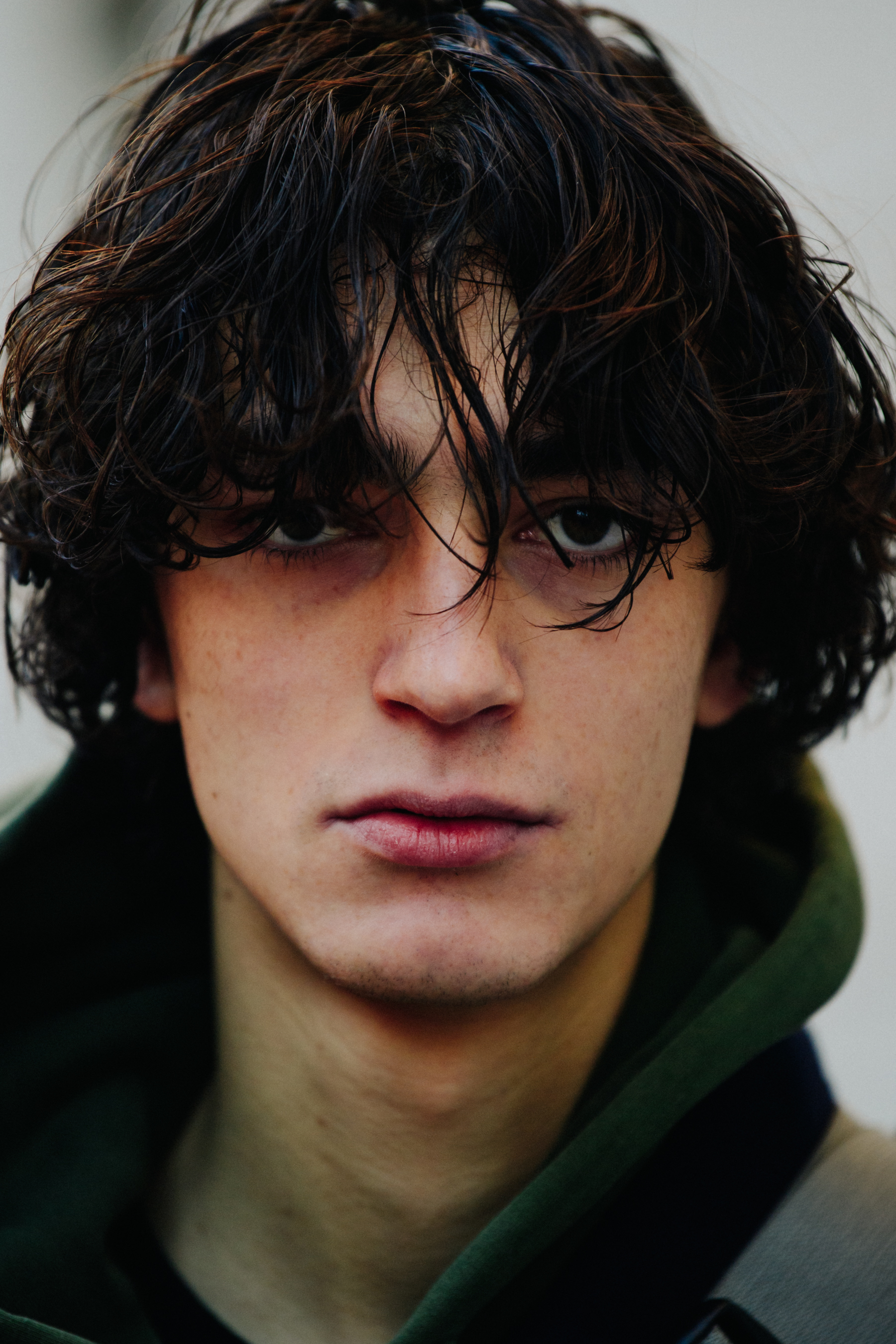 Portrait of model with wet hair
