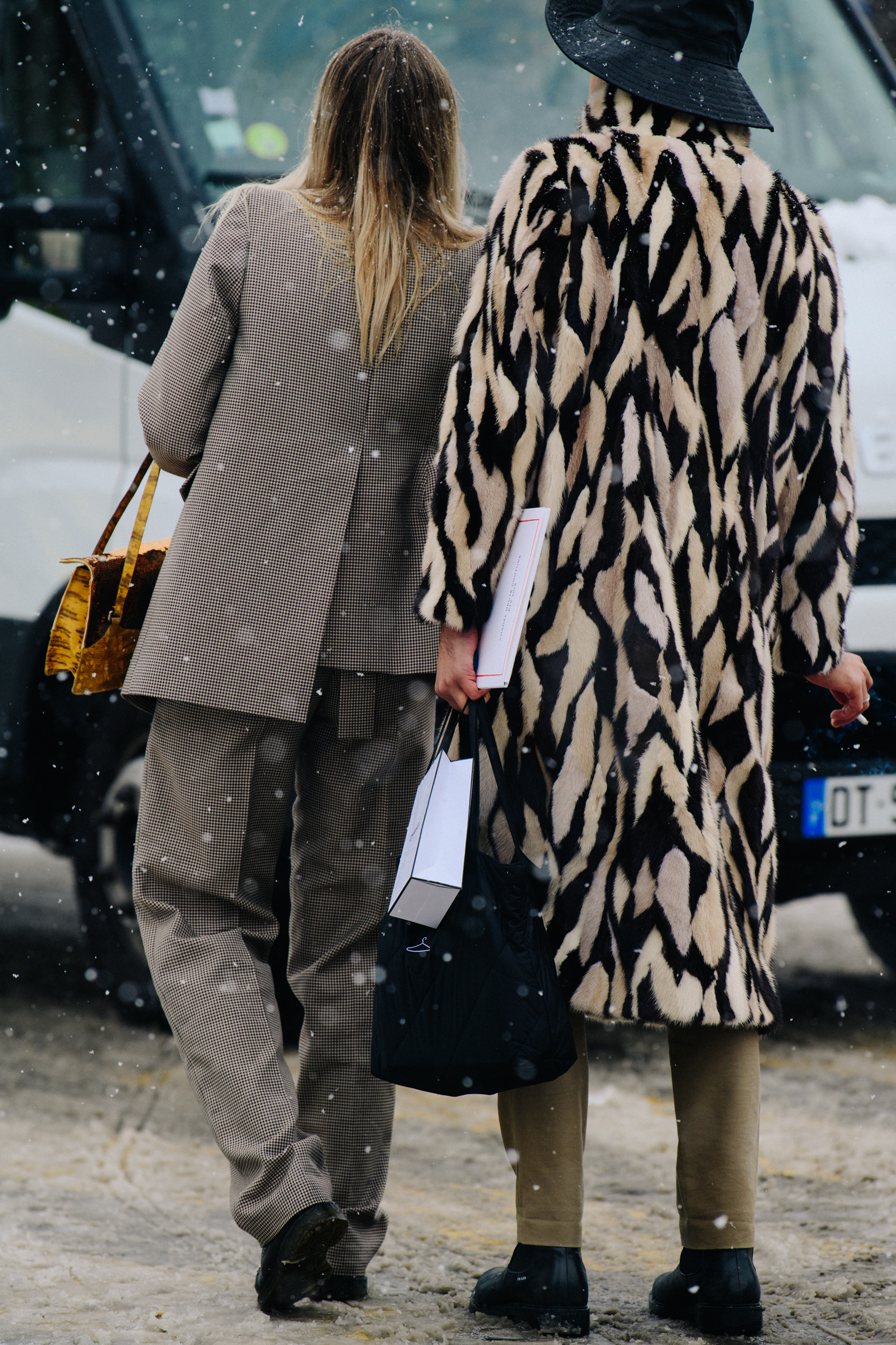 Couple wearing winter coats
