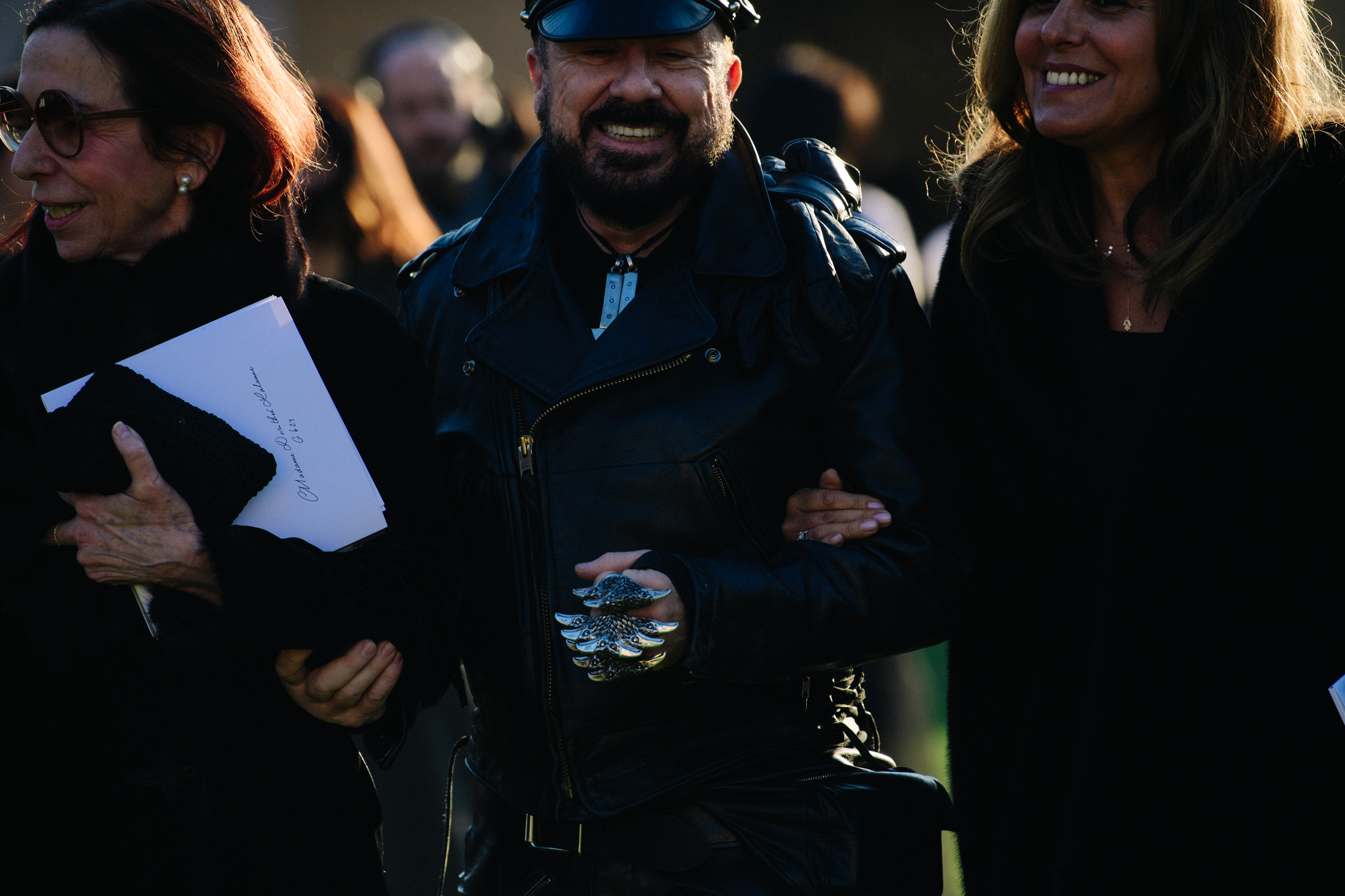 Man wearing leather and silver