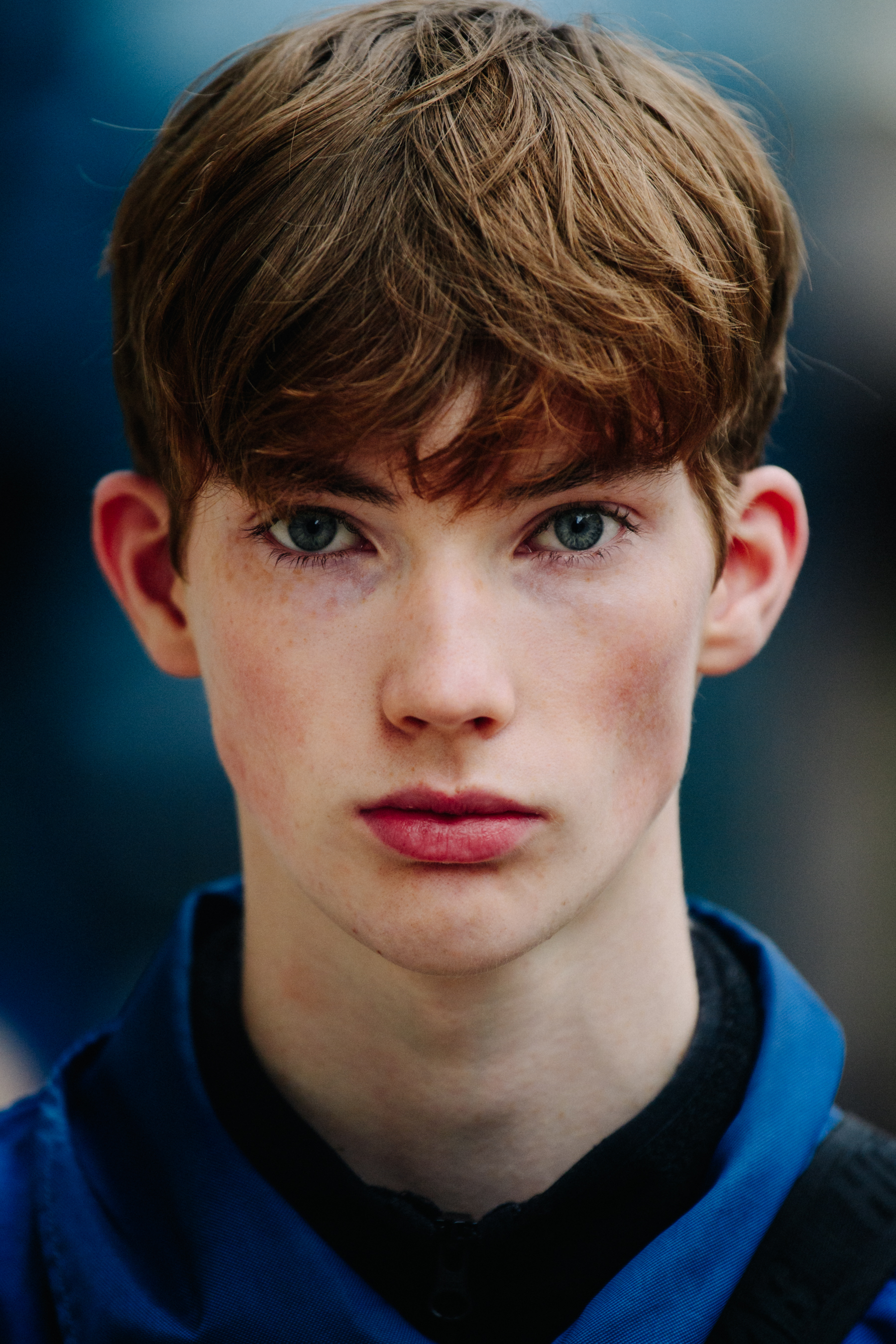 Portrait of model with blue eyes