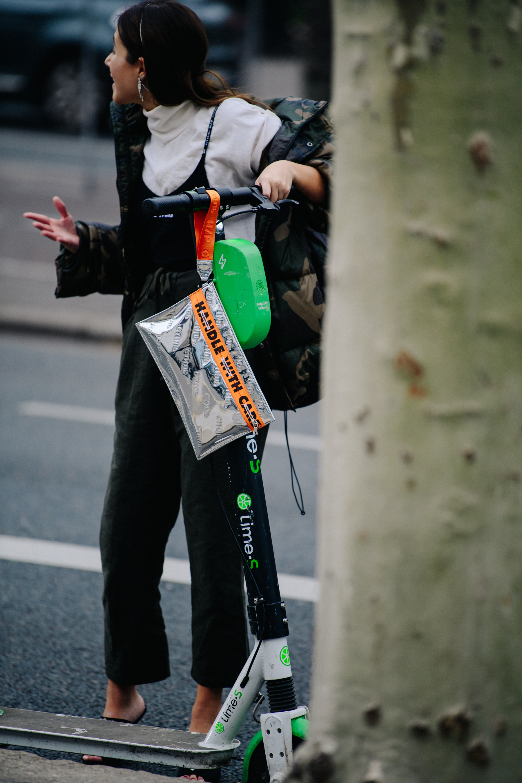 Woman wearing Heron Preston