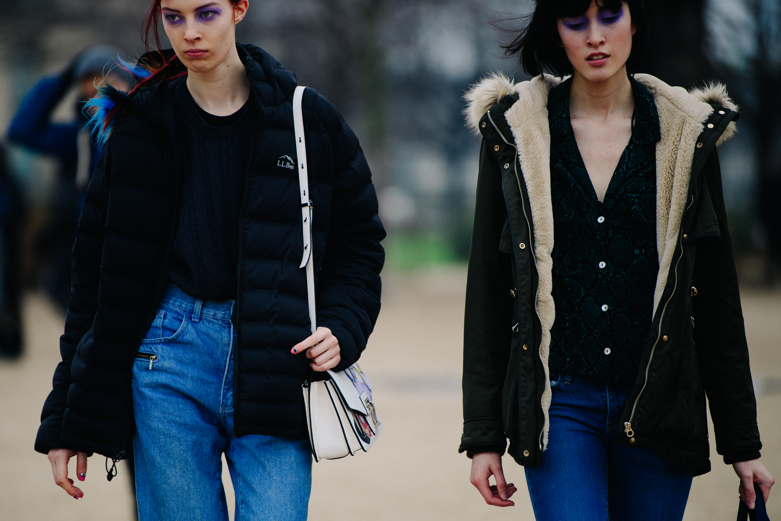 Two models with eye makeup