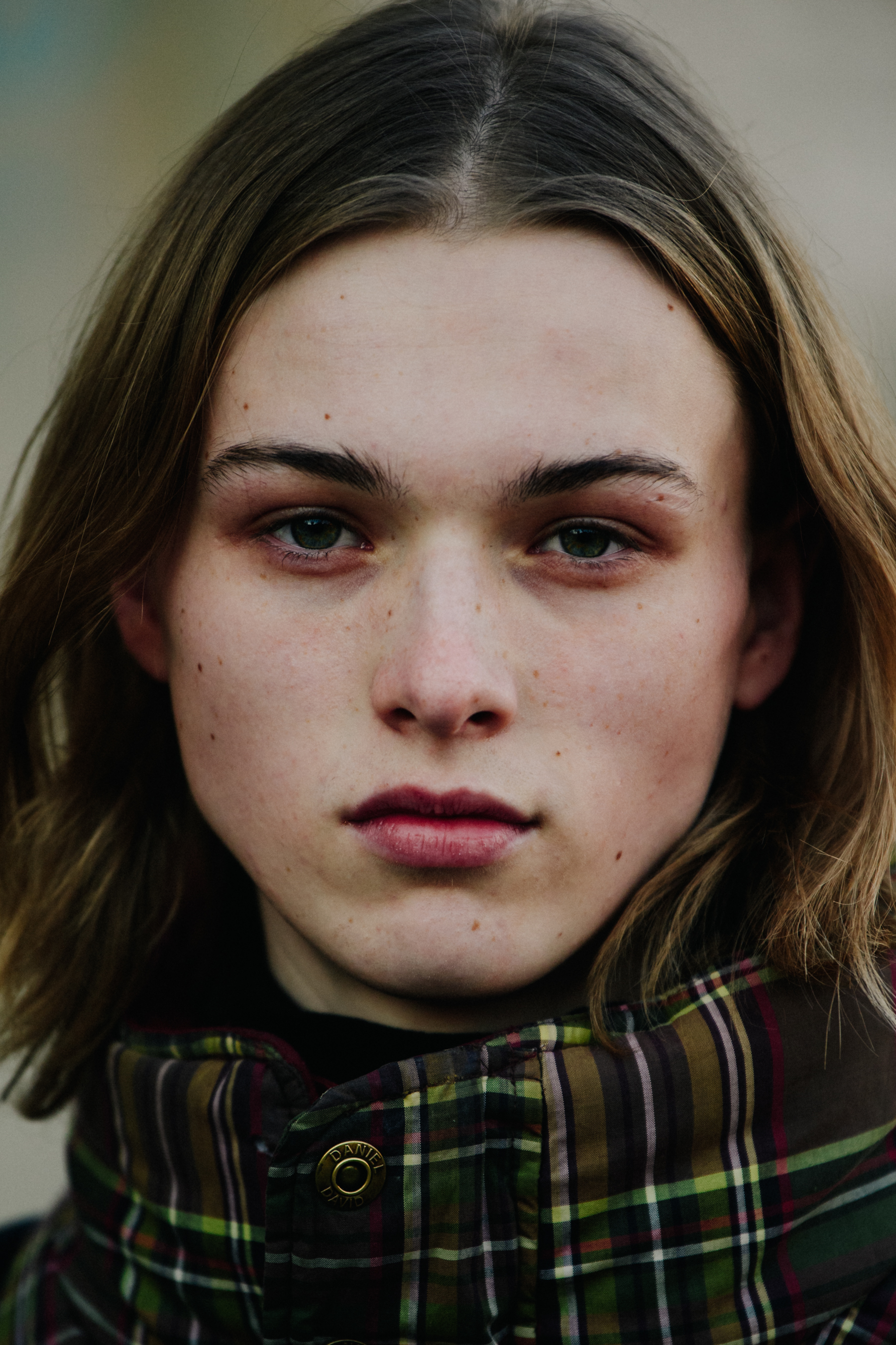 Portrait of model with green eyes