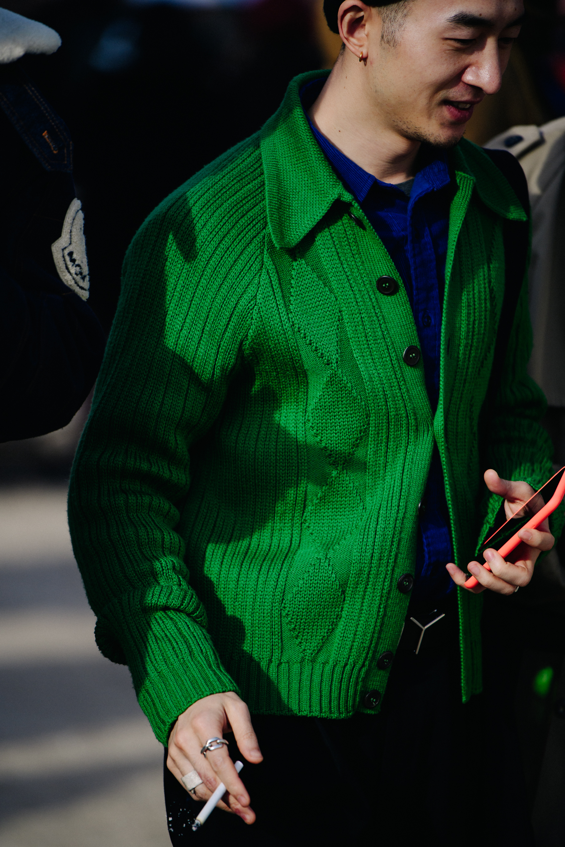 Man wearing green jacket