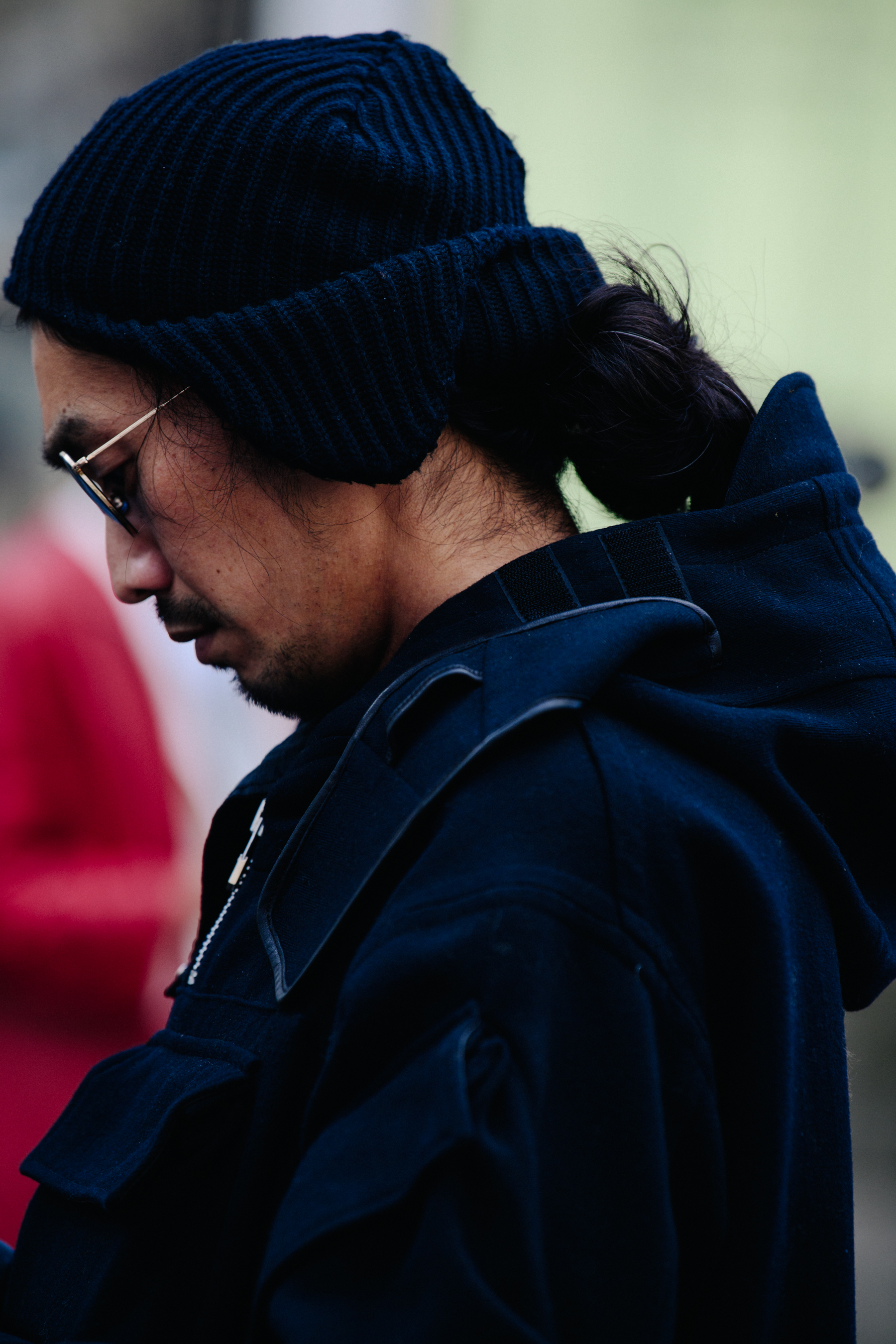 Man wearing black beanie hat