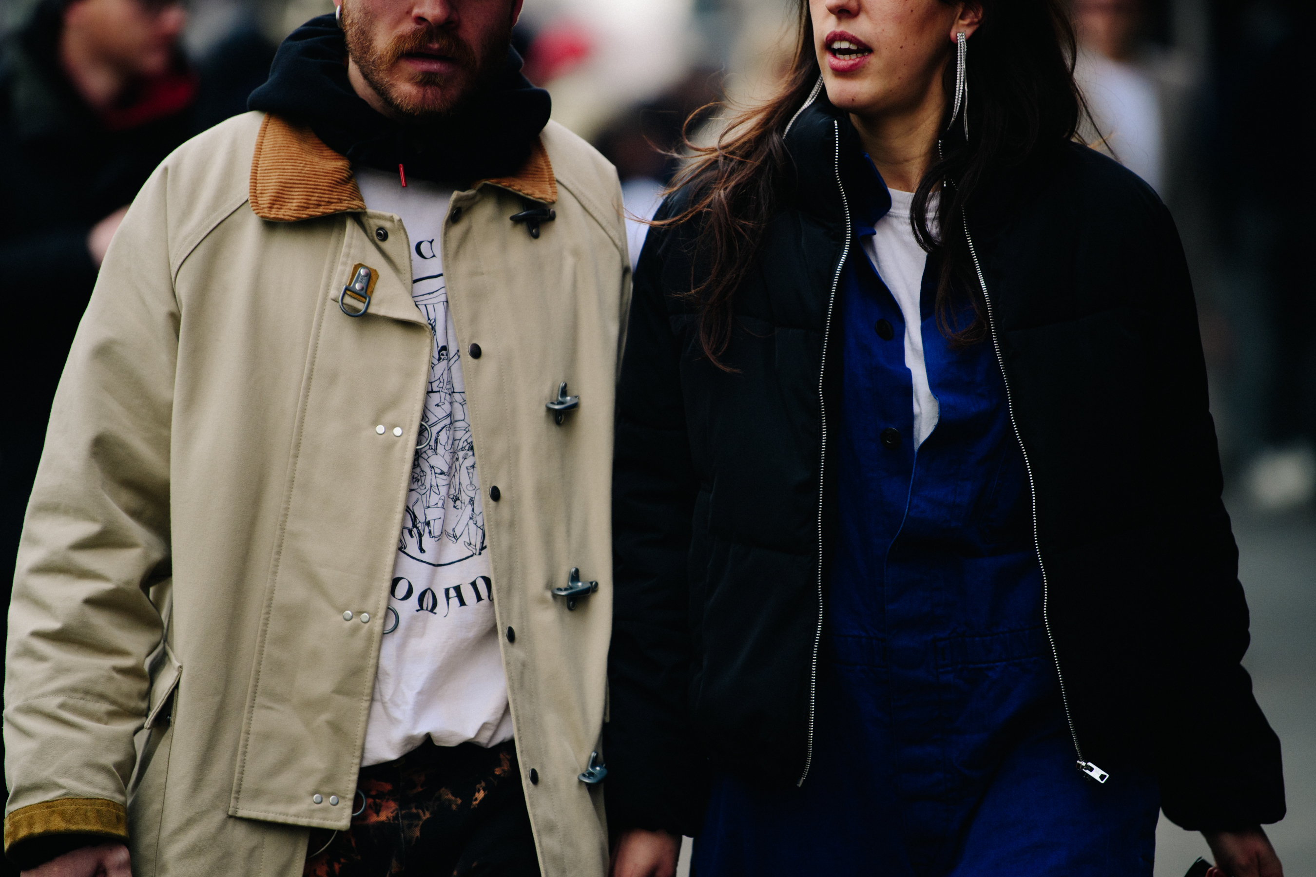 Couple wearing winter coats