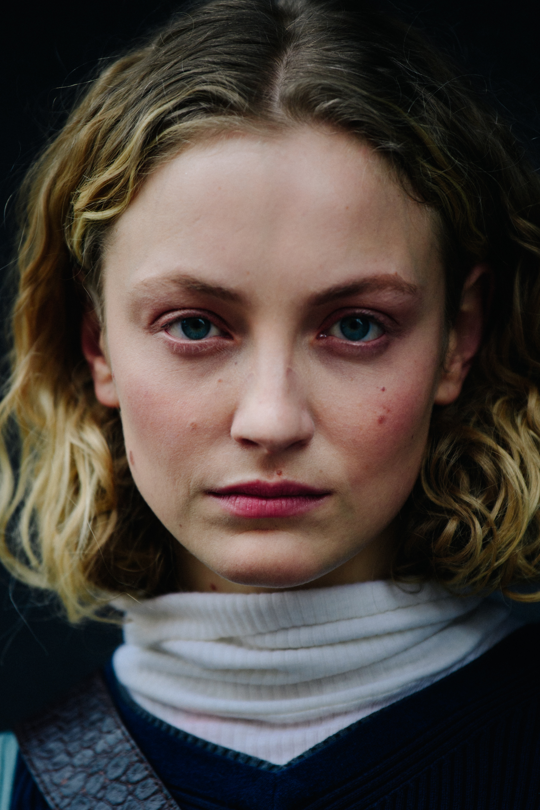 Portrait of model with blonde hair
