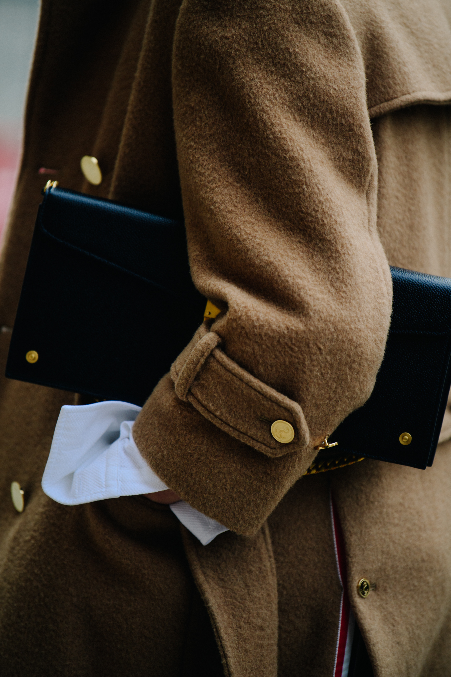 Woman wearing wool coat