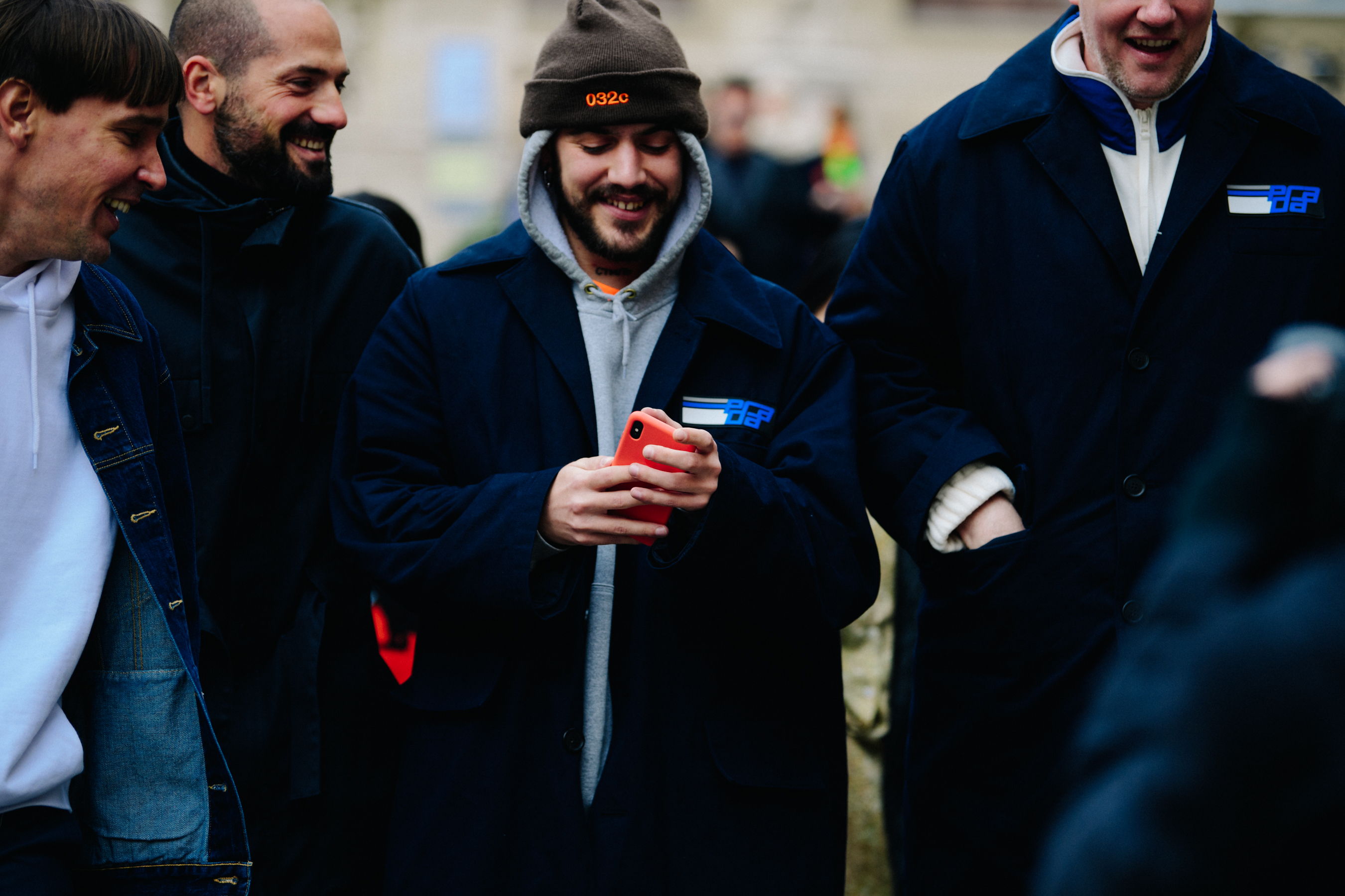 Man wearing 032c beanie