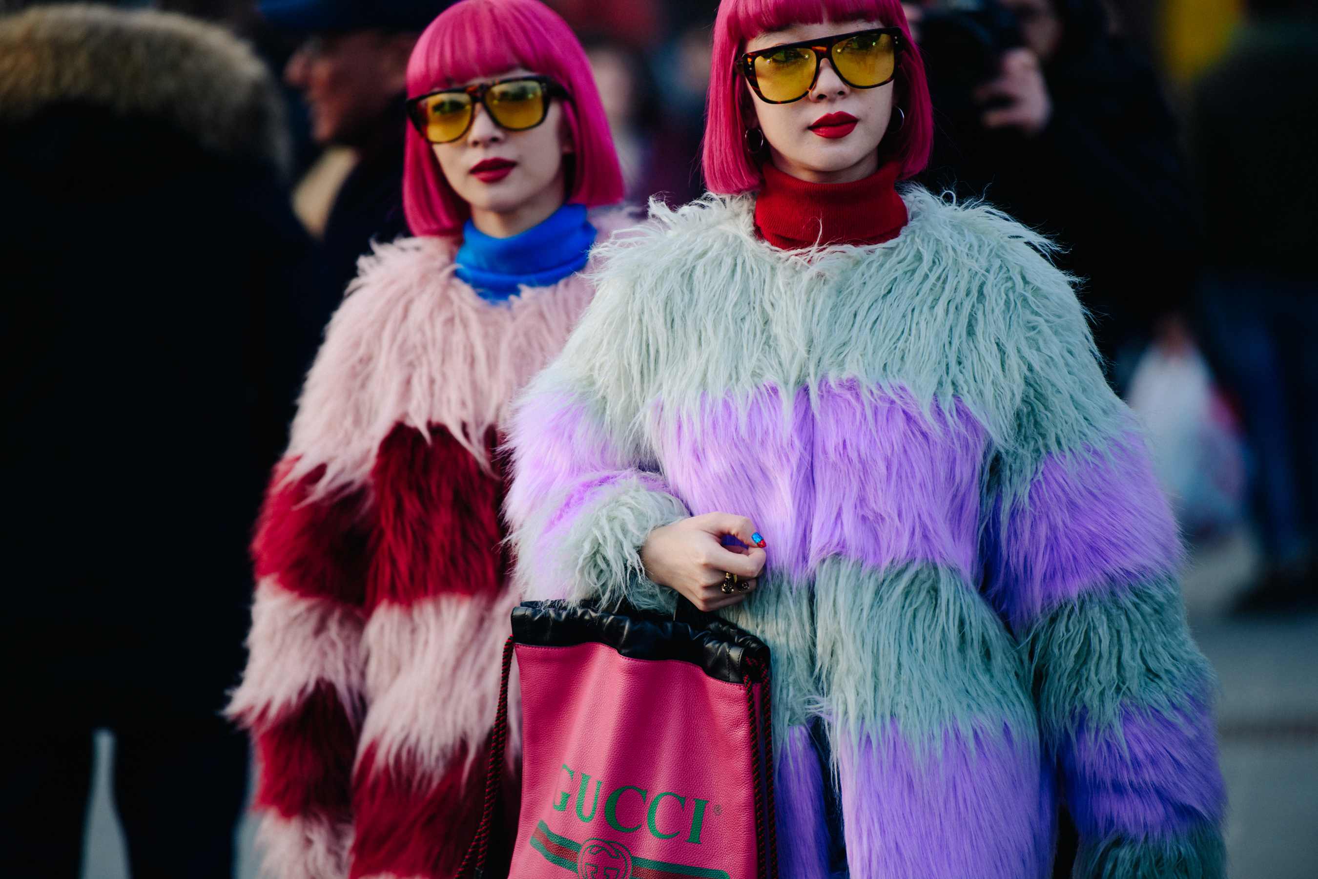 Japanese twins with pink hair