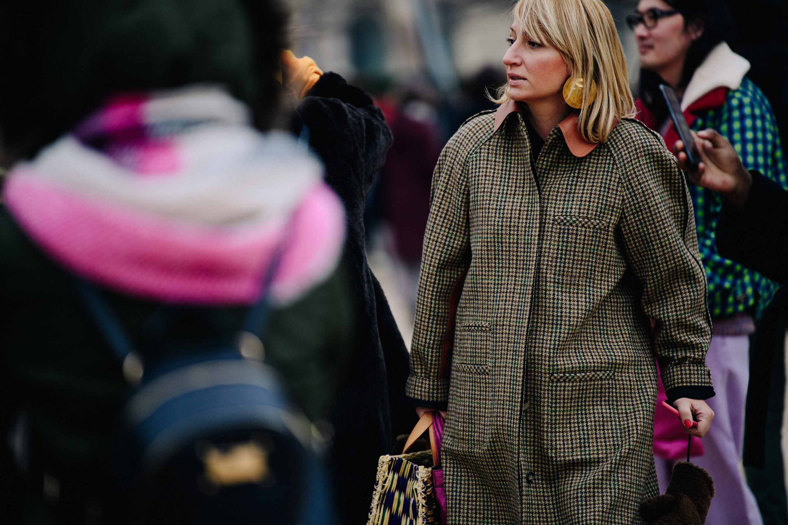 Woman wearing wool coat