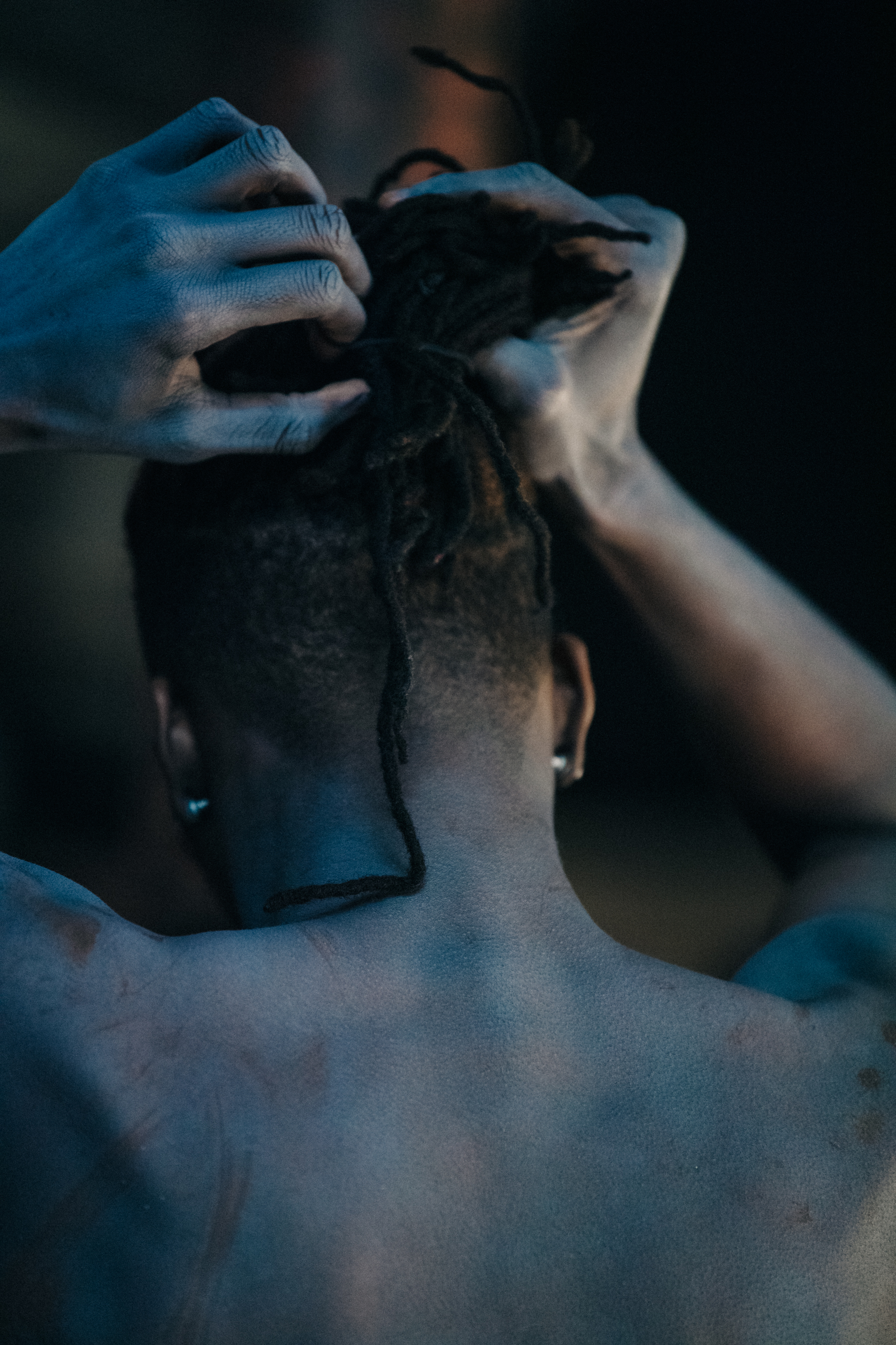 Model in hair and makeup at A COLD WALL