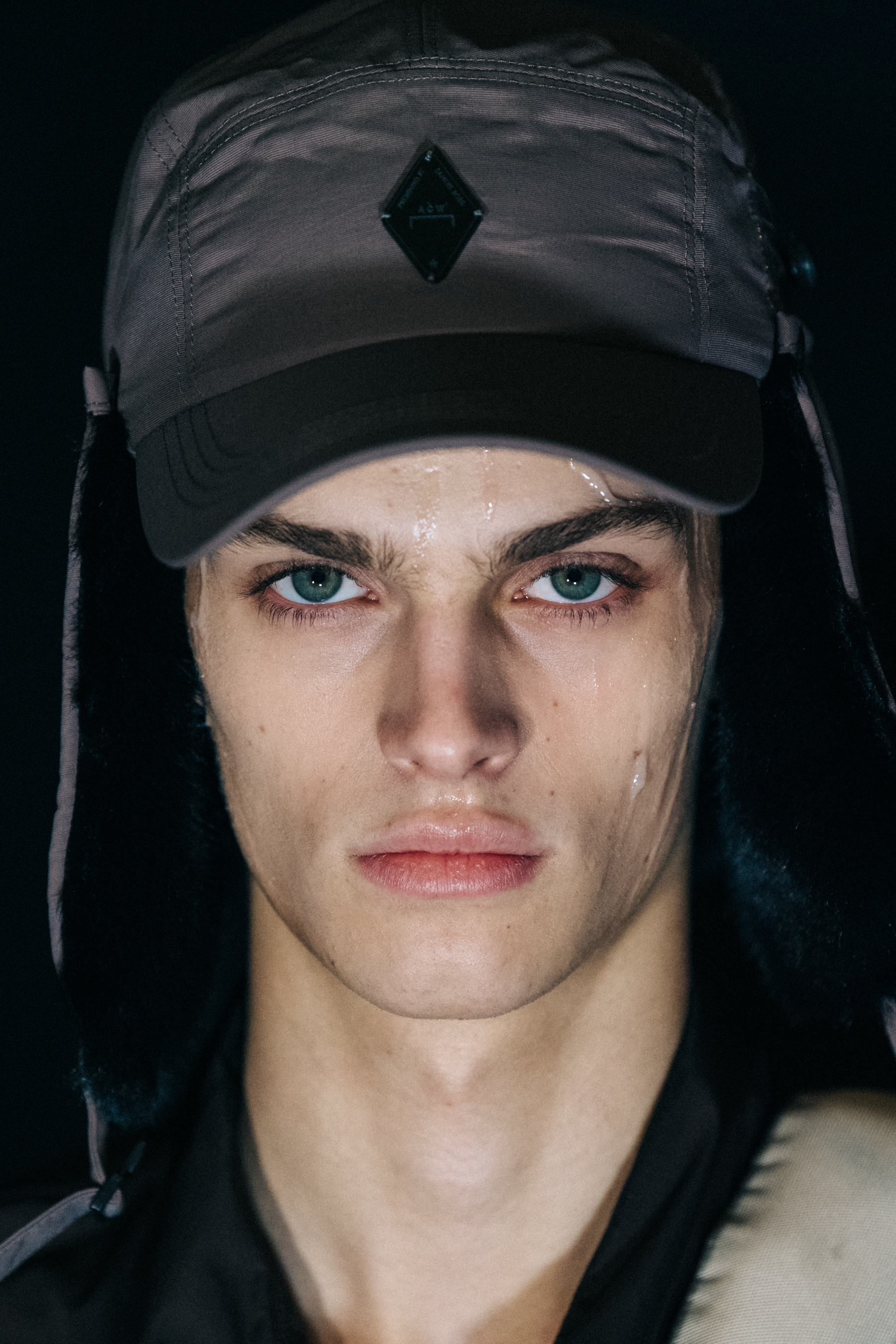 Portrait of model wearing cap