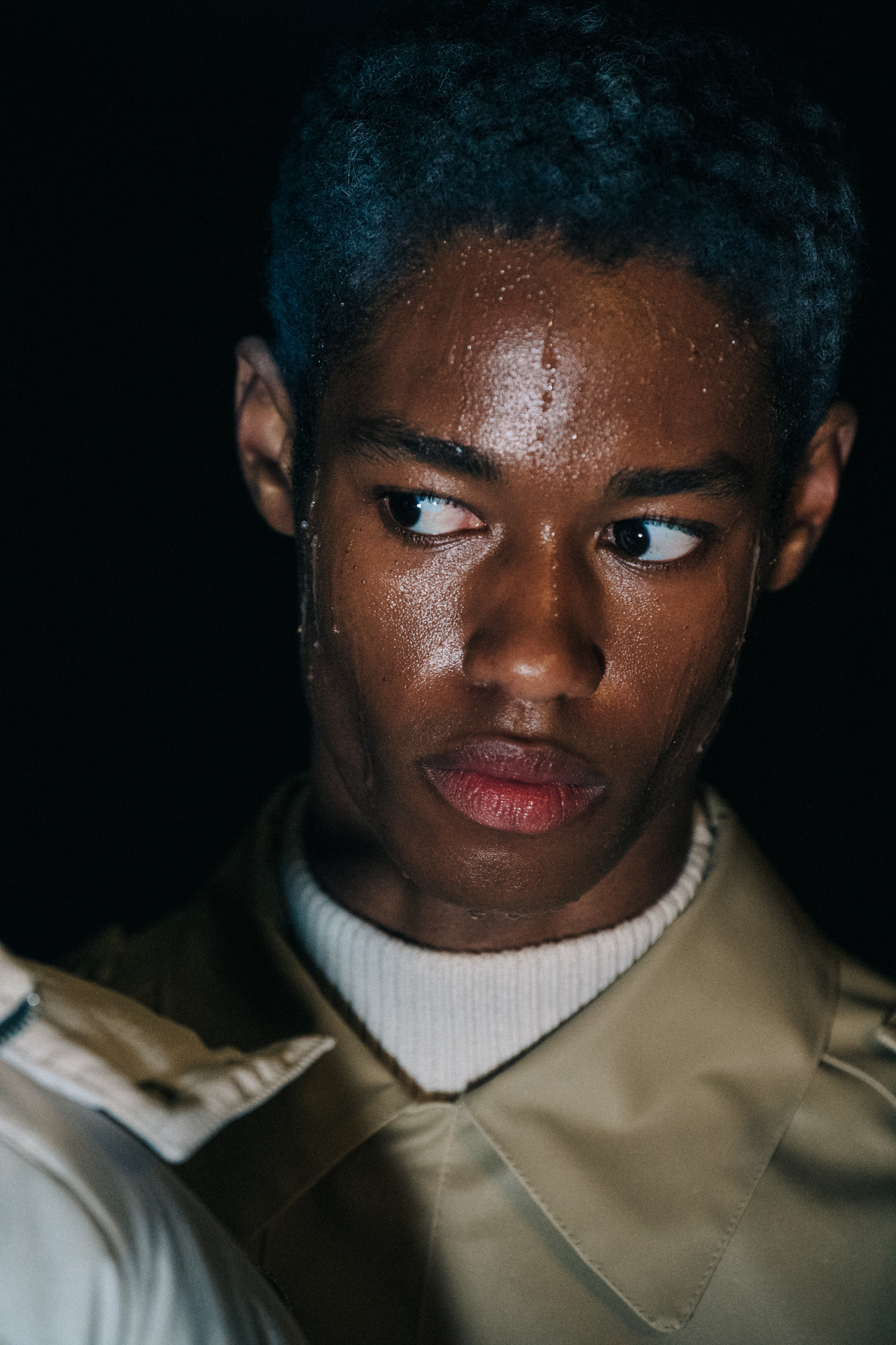 Model wearing tan at A COLD WALL