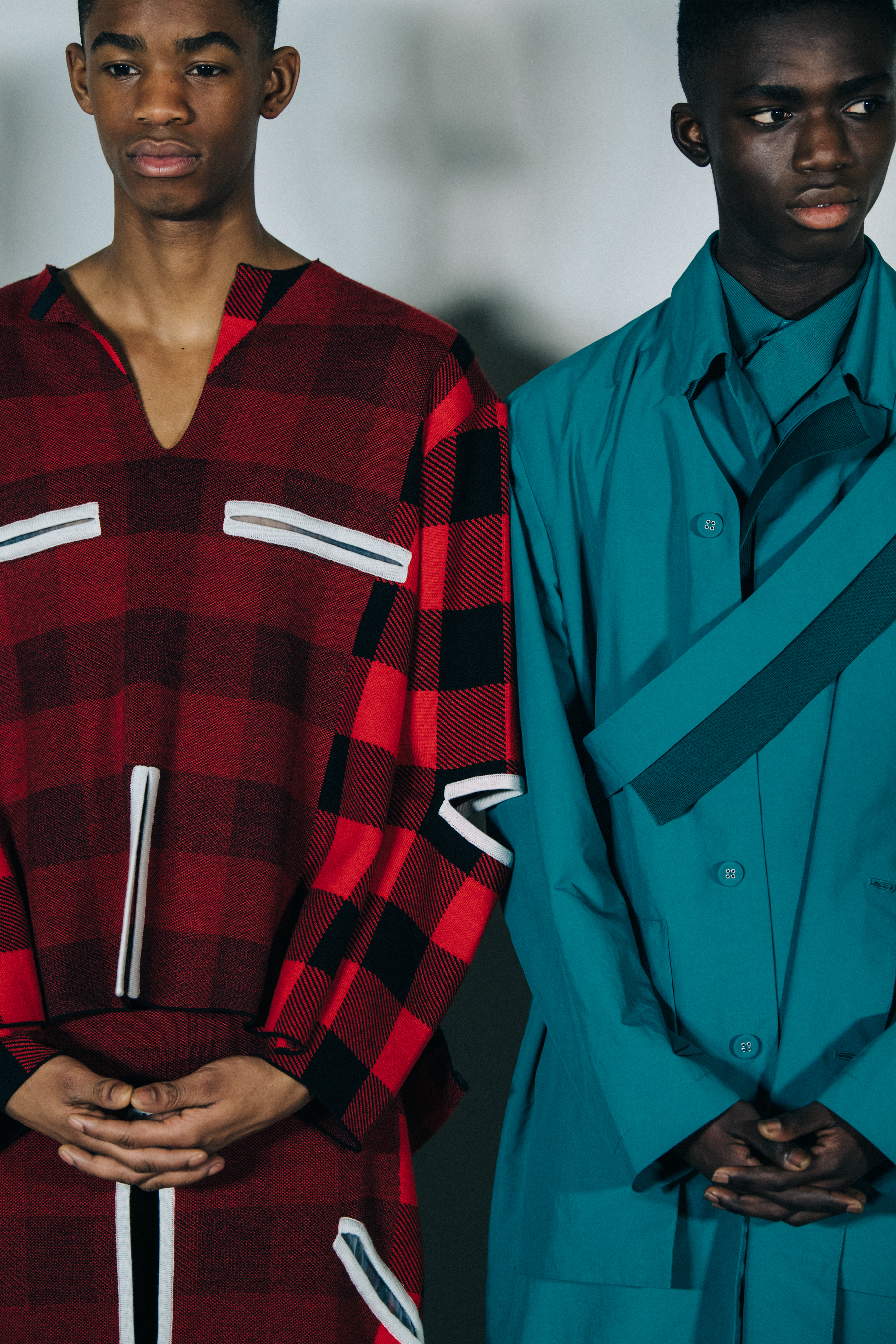 Montell Martin backstage at Craig Green