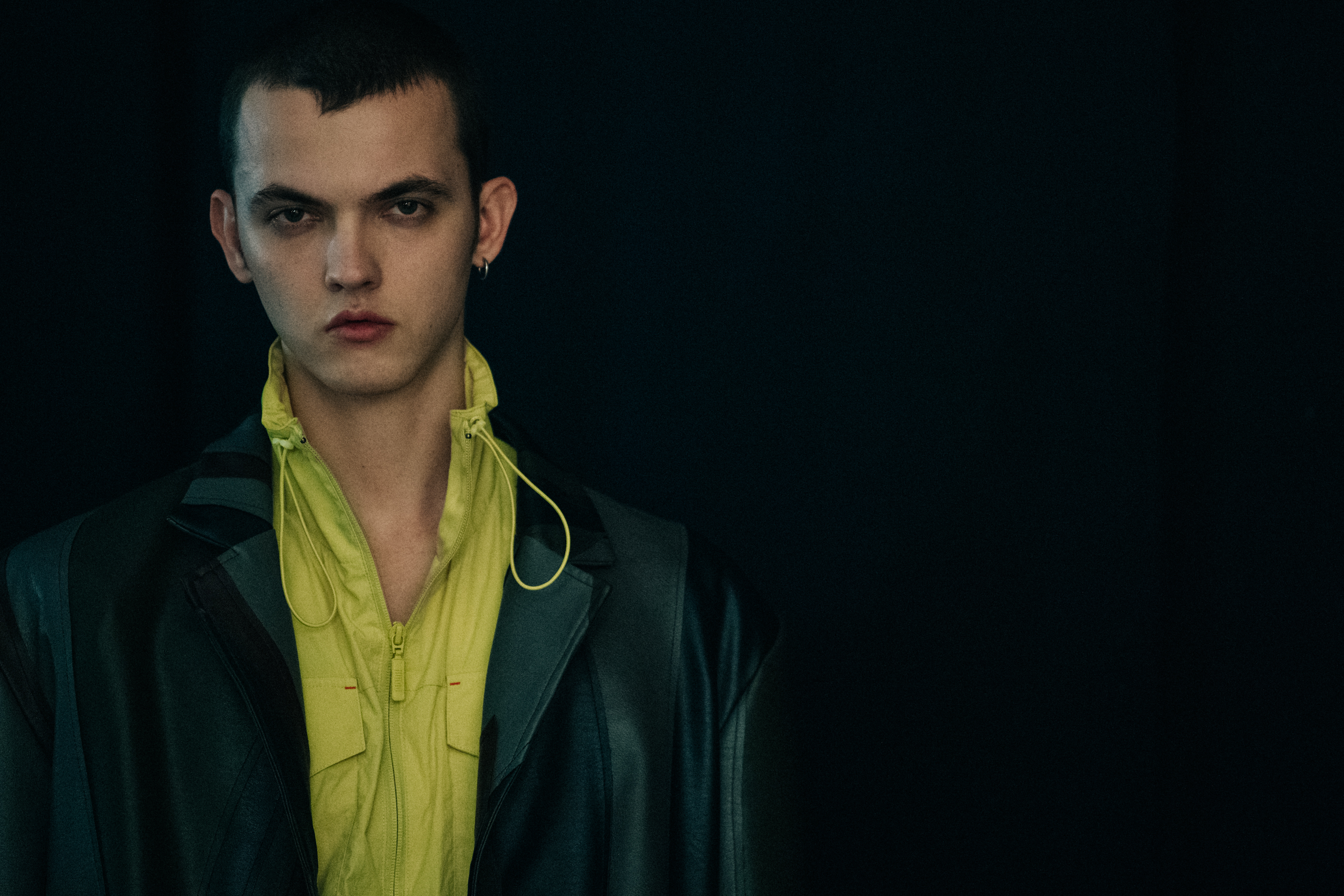 Model wearing yellow at Han Kjøbenhavn