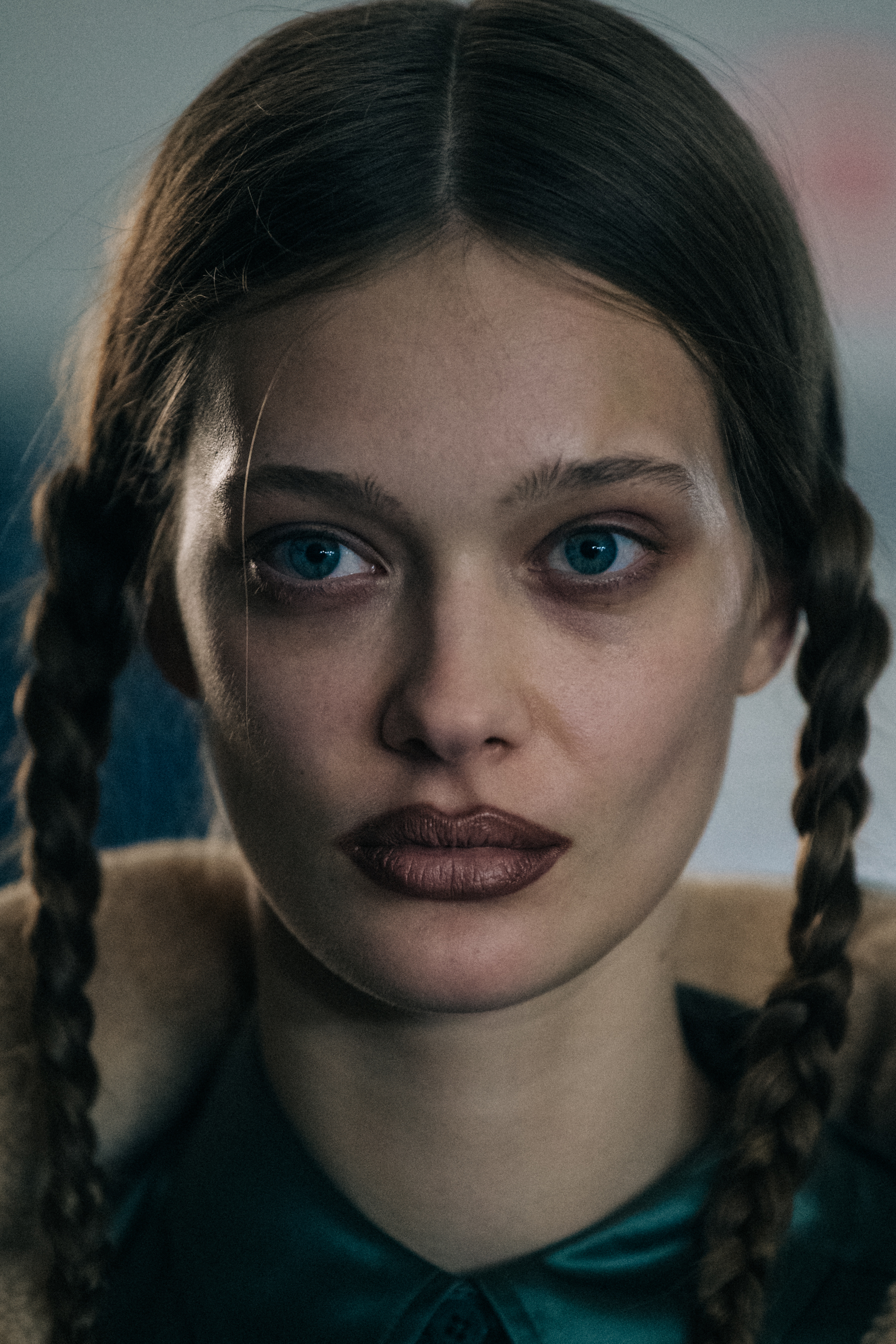 Portrait of model with pigtails