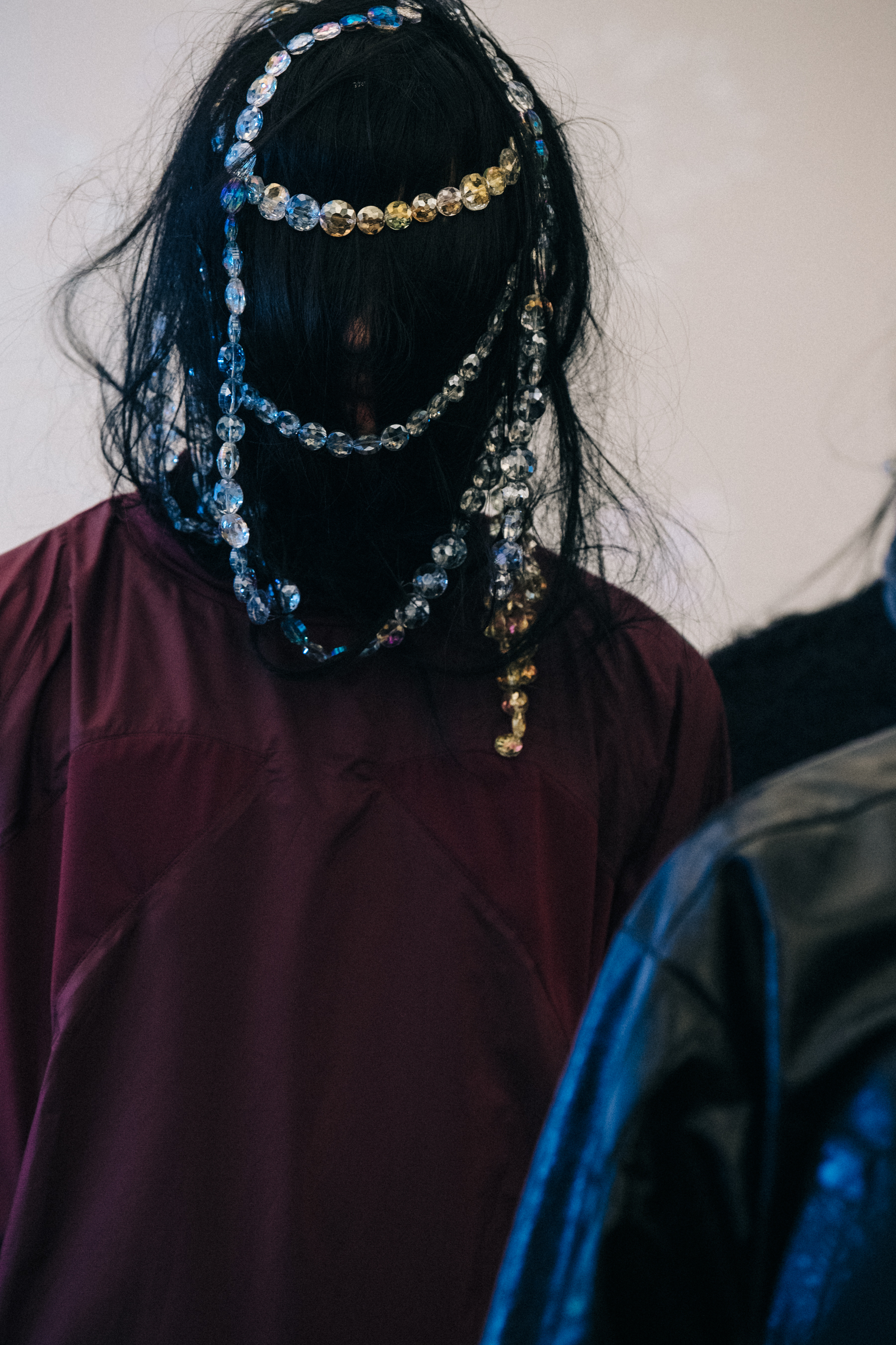 Models with jewels in their hair at Kiko Kostadinov