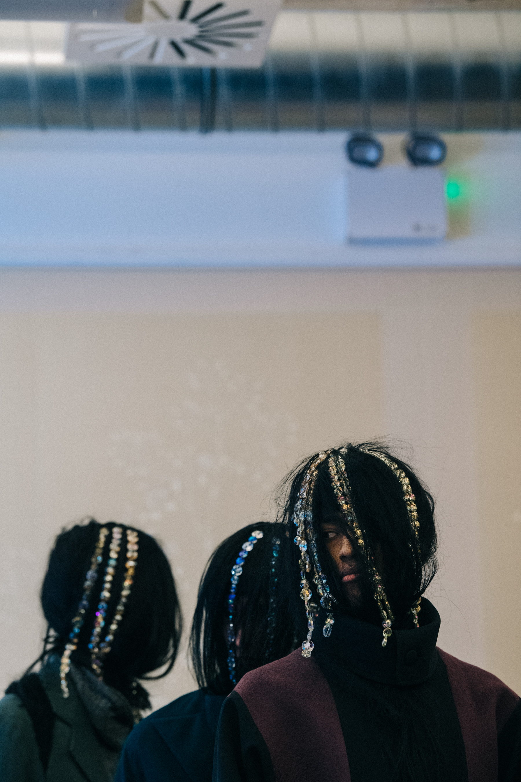 Models with jewels in their hair at Kiko Kostadinov