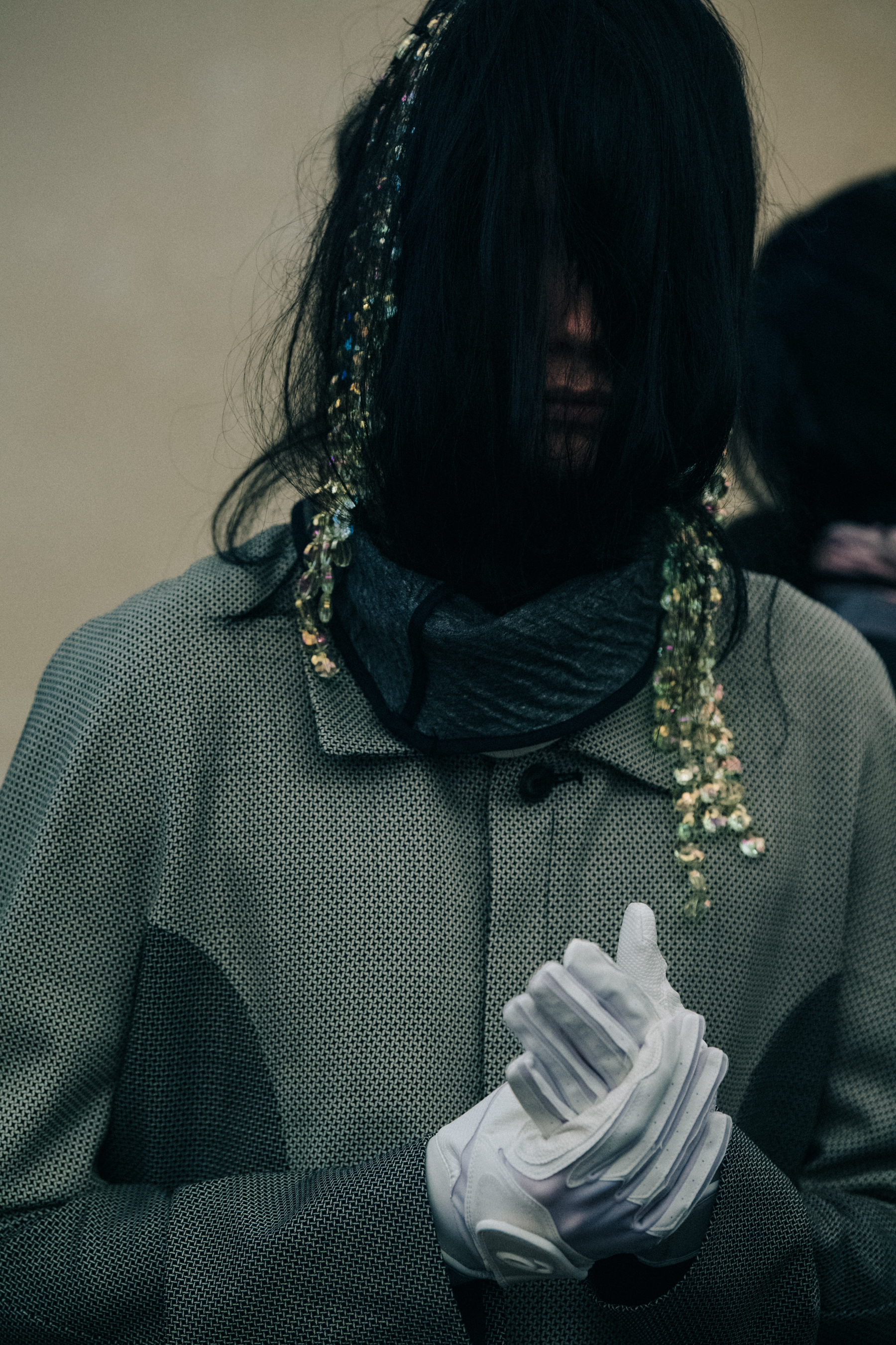 Models with jewels in their hair at Kiko Kostadinov