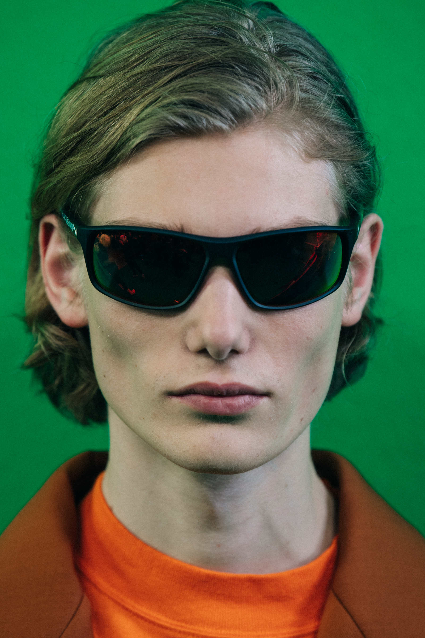 Portrait of model wearing sunglasses