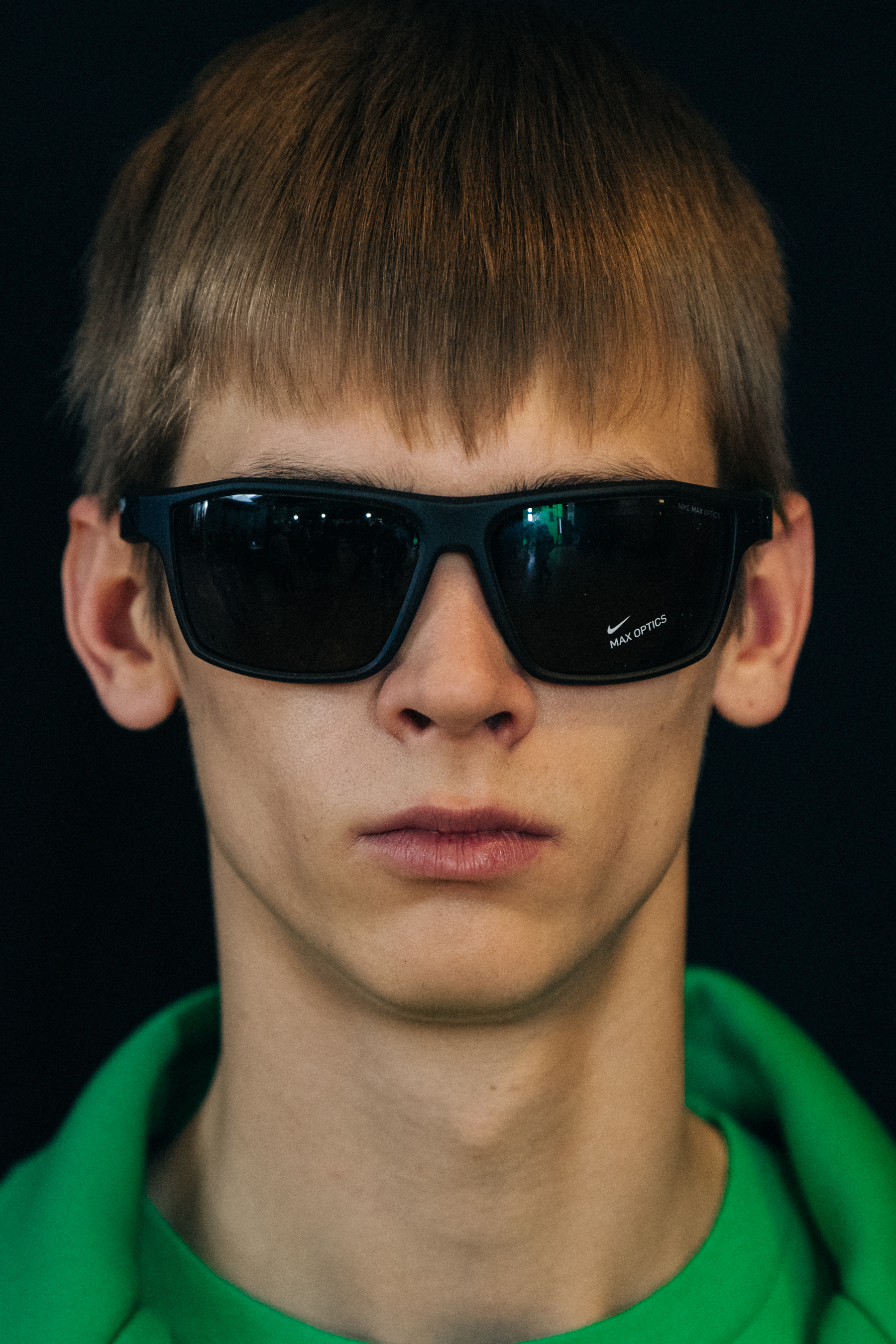 Portrait of model wearing sunglasses