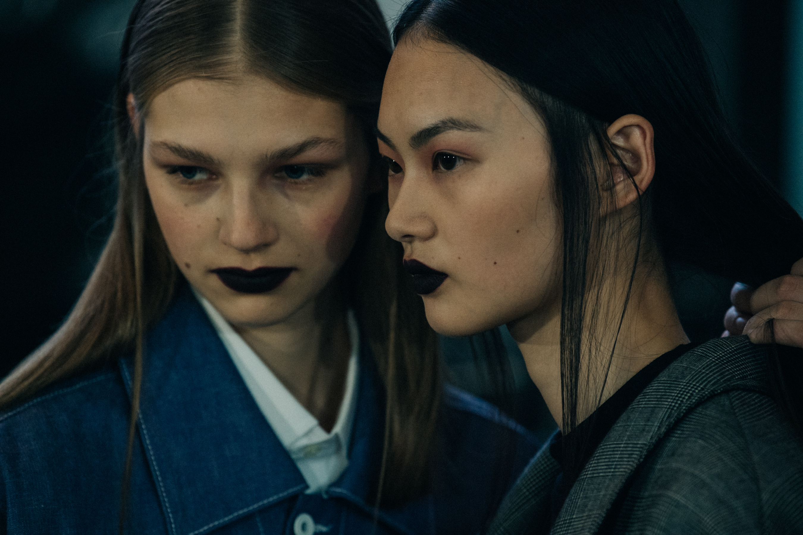 He Cong backstage at Off-White