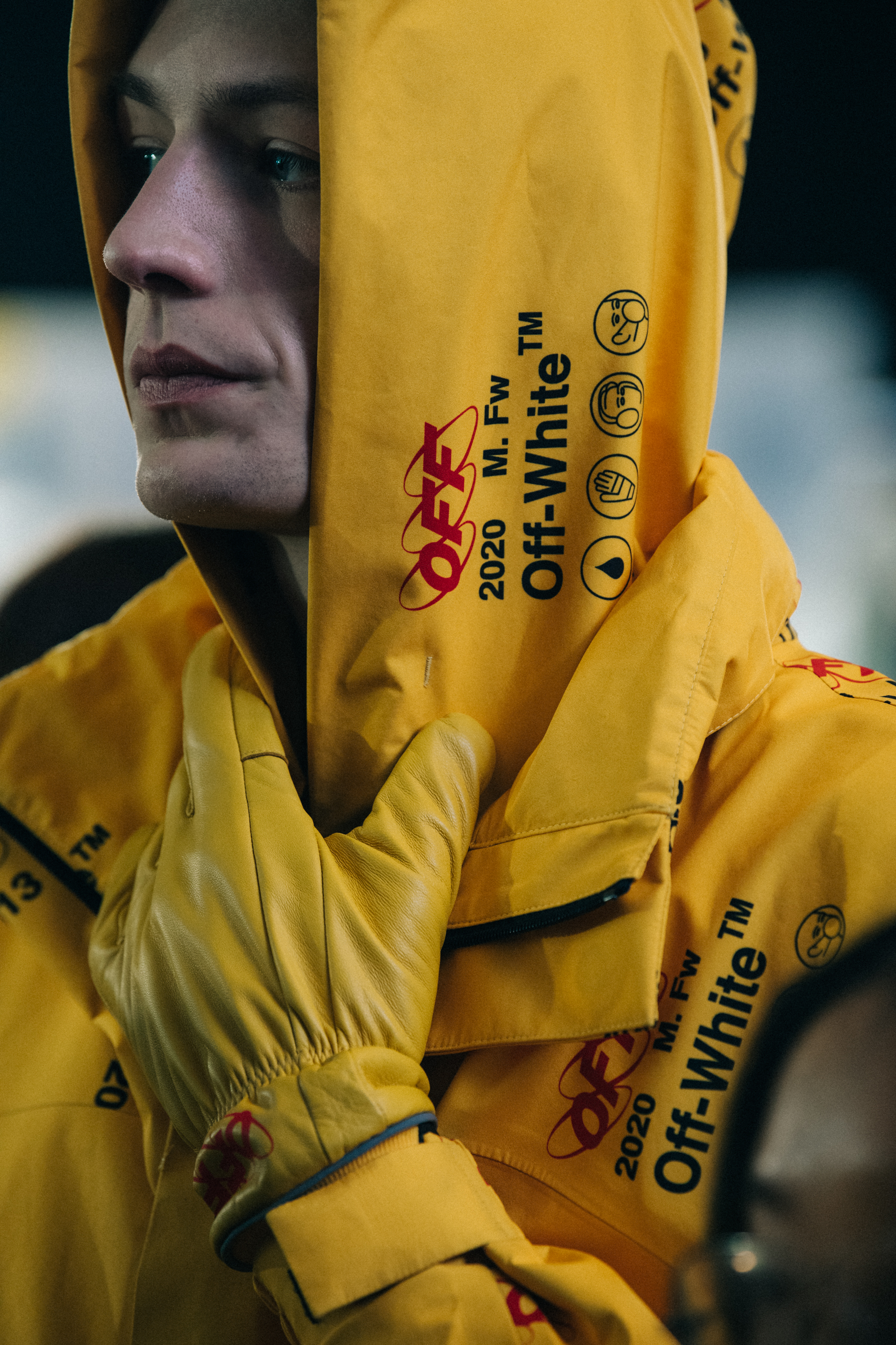 Finnlay Davis backstage at Off-White