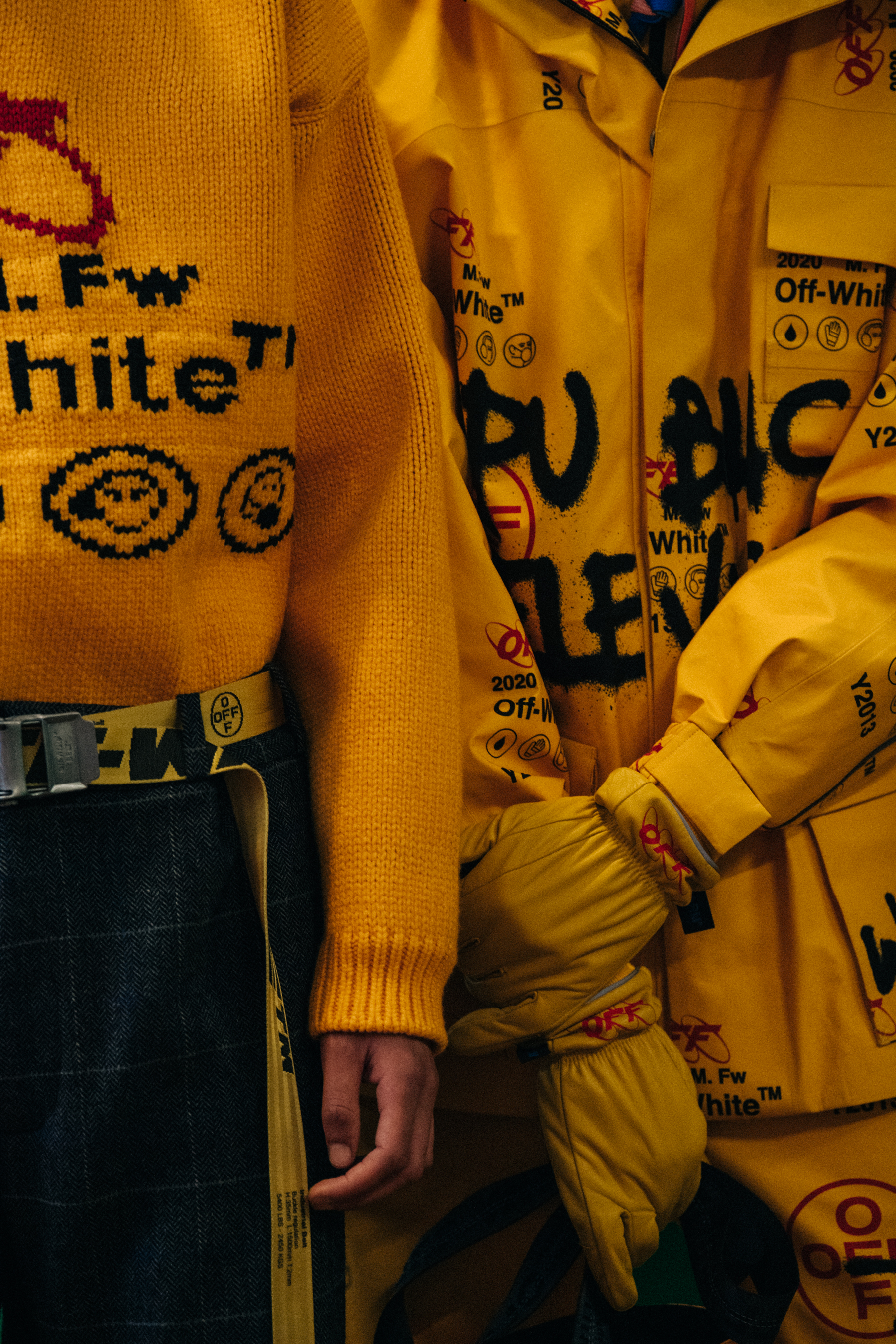 Finnlay Davis backstage at Off-White