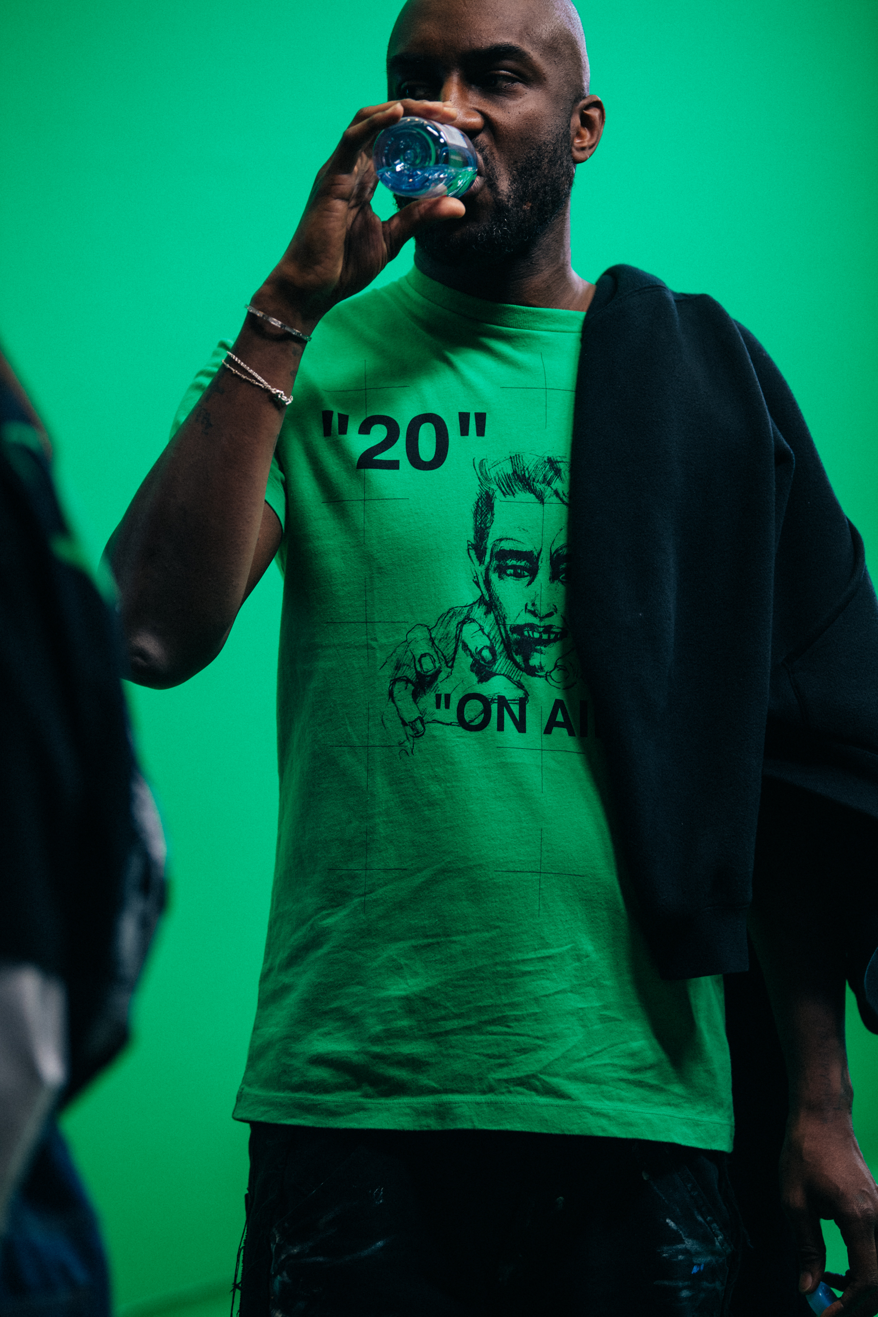 Virgil Abloh backstage at Off-White