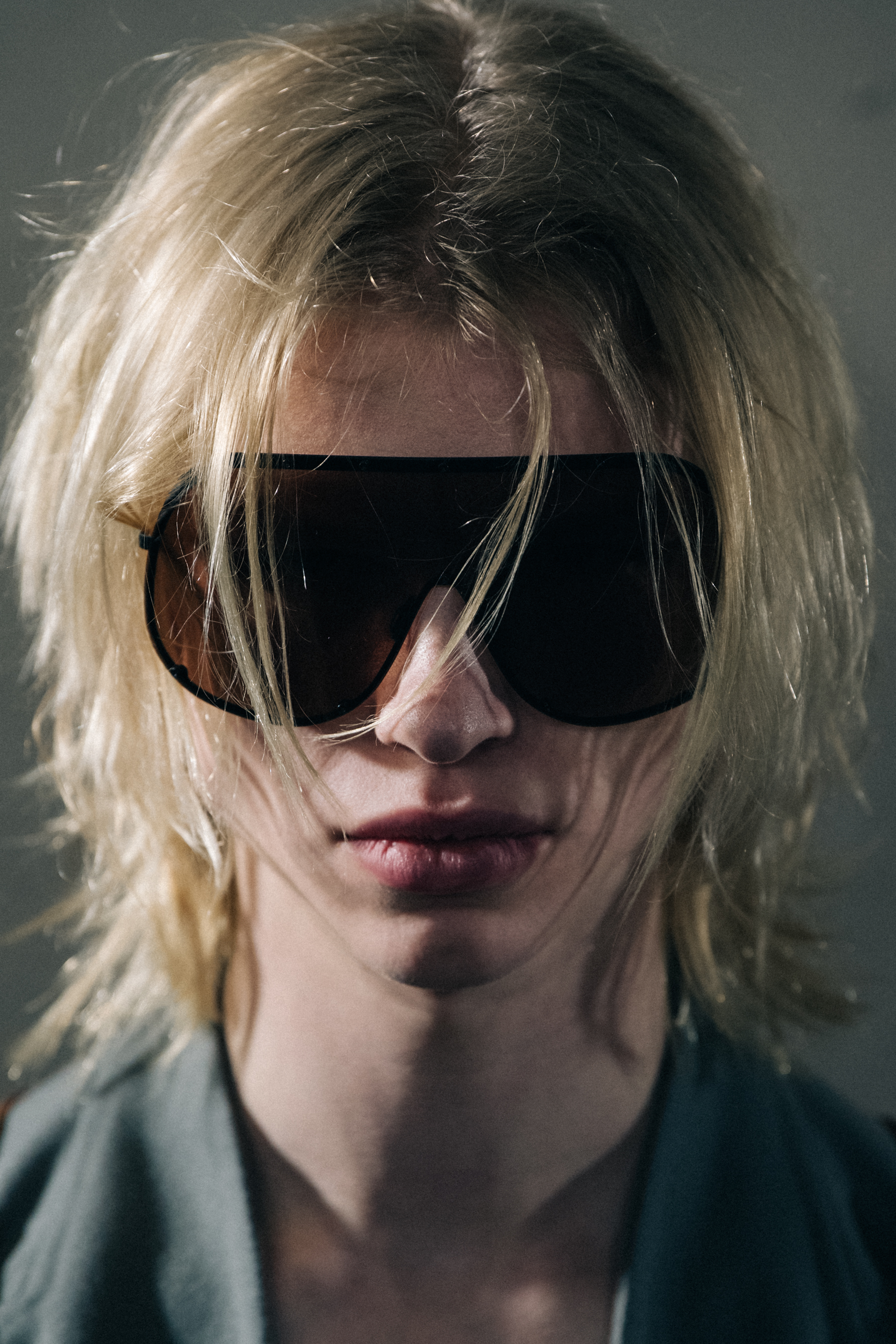 Portrait of model wearing sunglasses