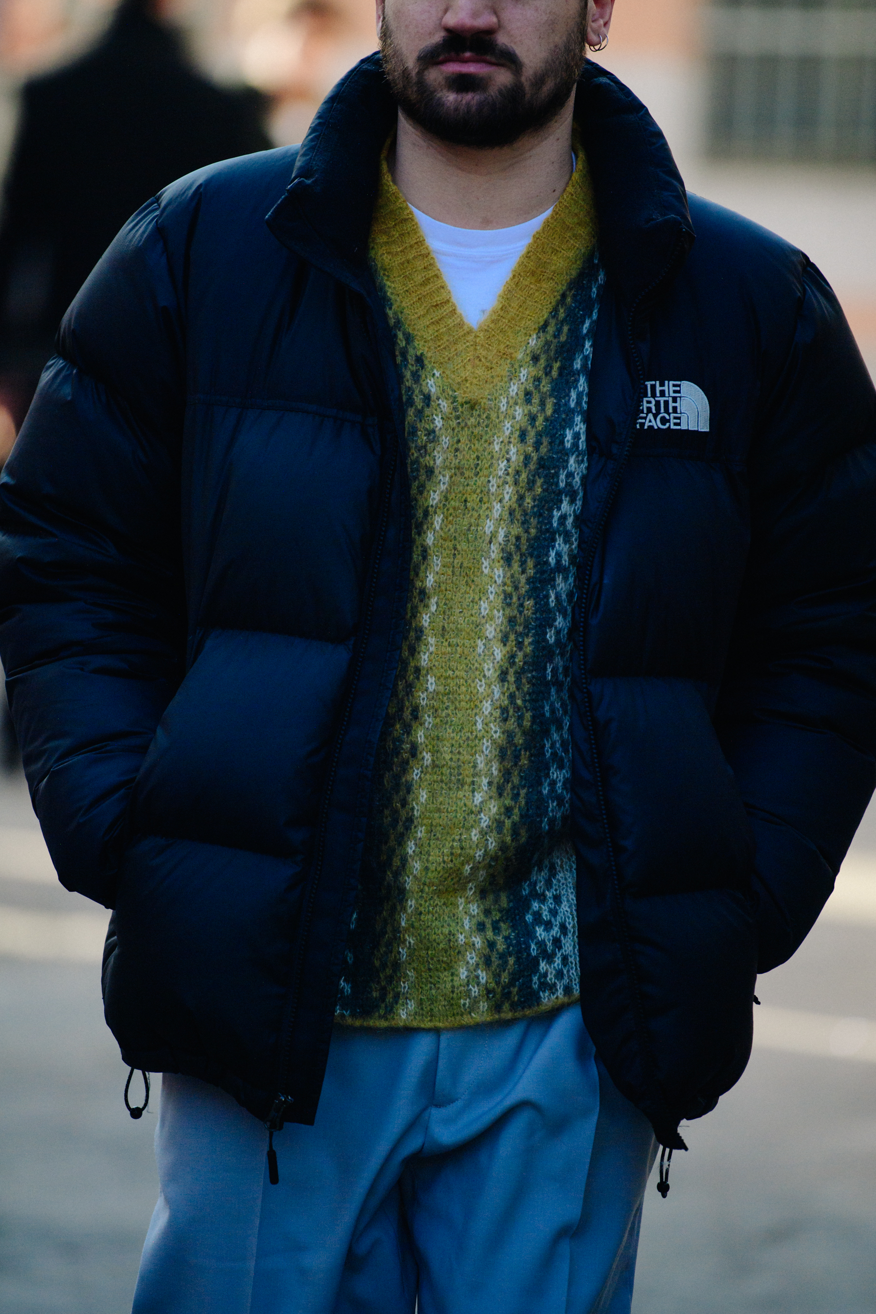 Man wearing The North Face jacket