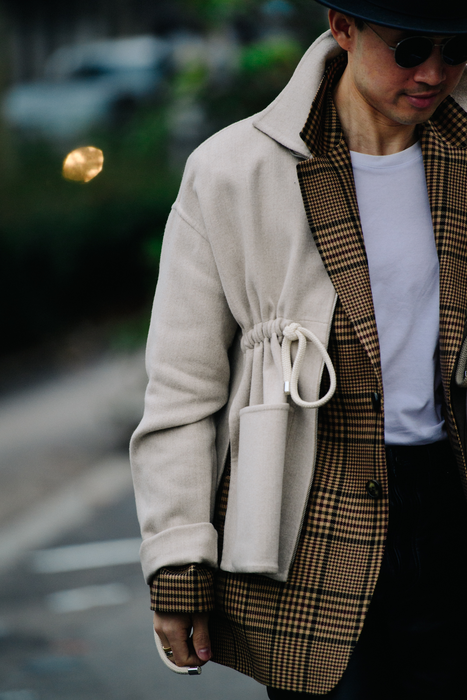 Man wearing check jacket
