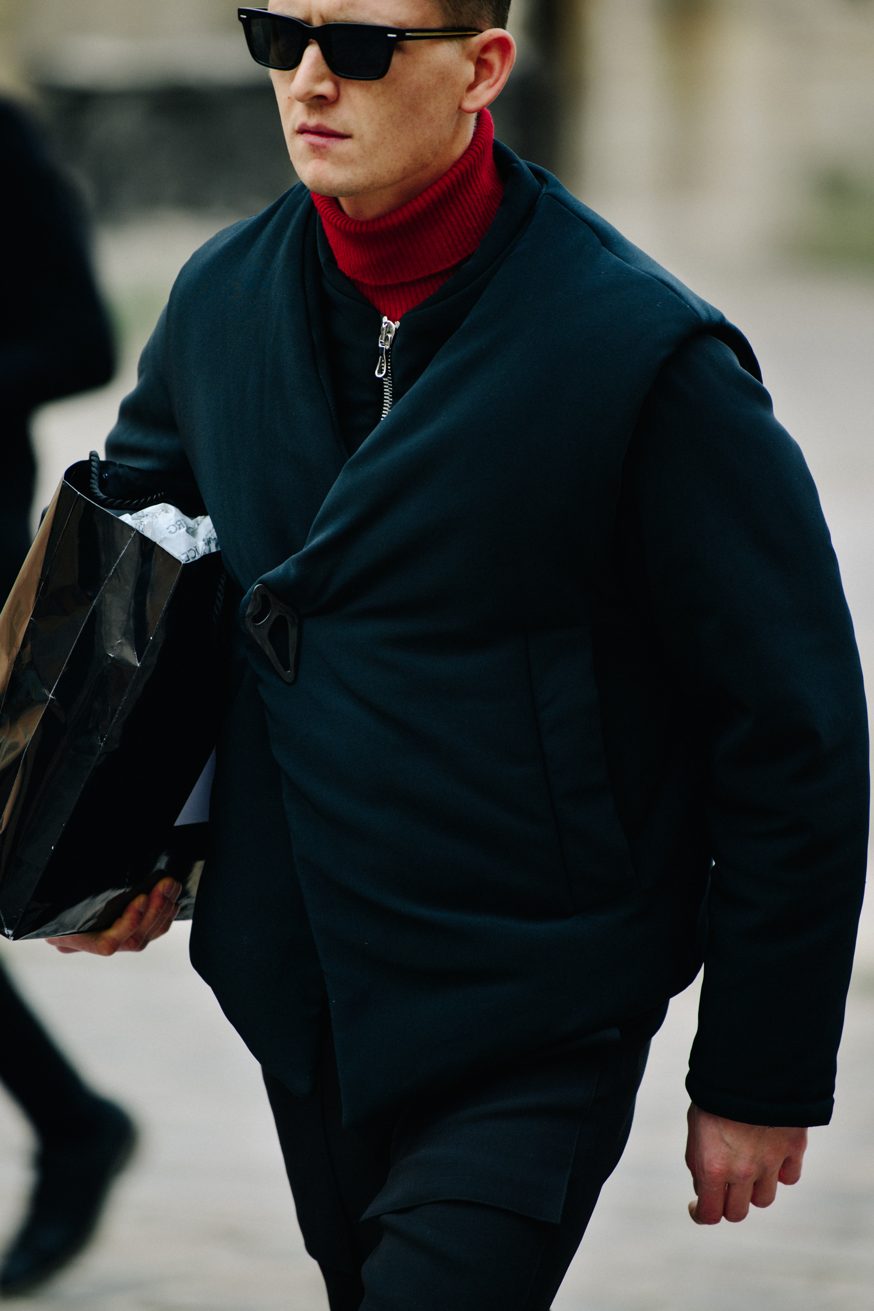 Man wearing red wool jumper