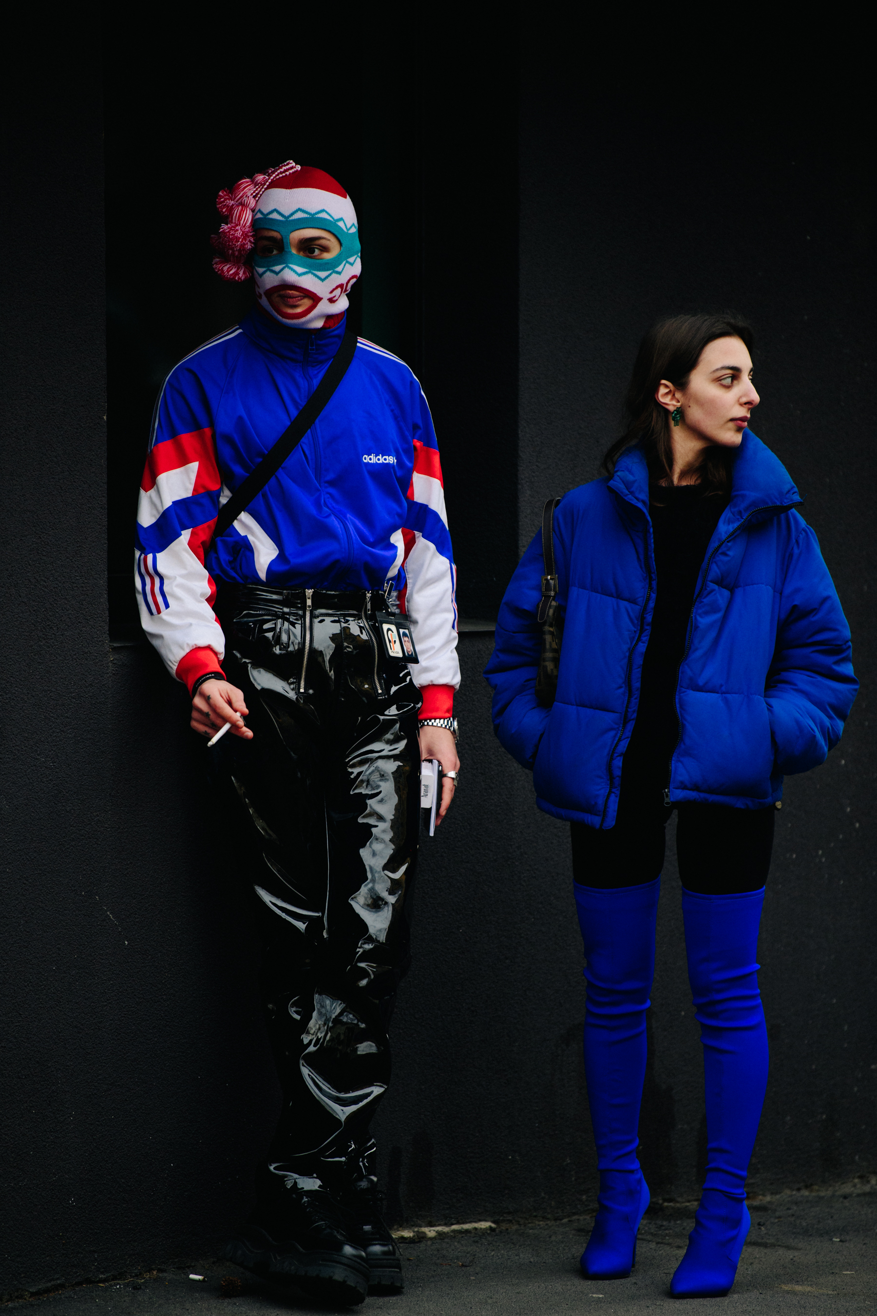Couple wearing blue