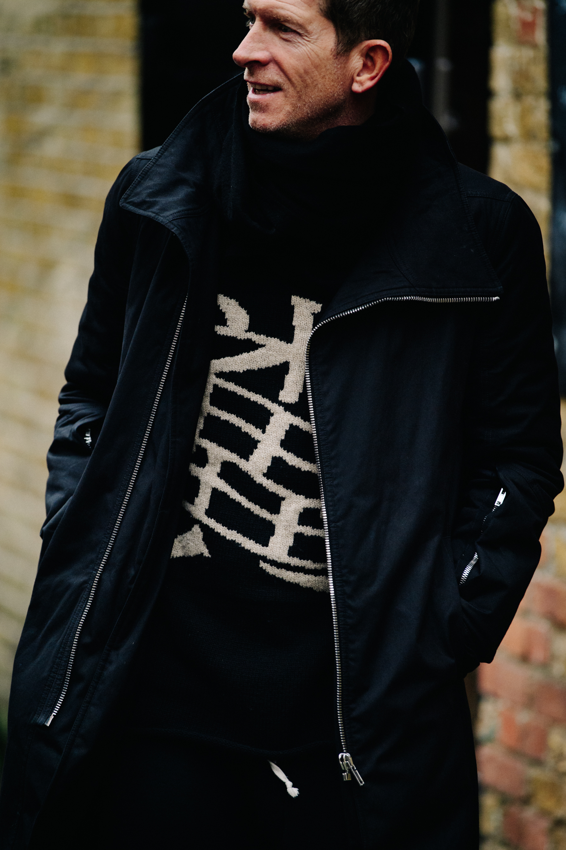 Man wearing black outfit