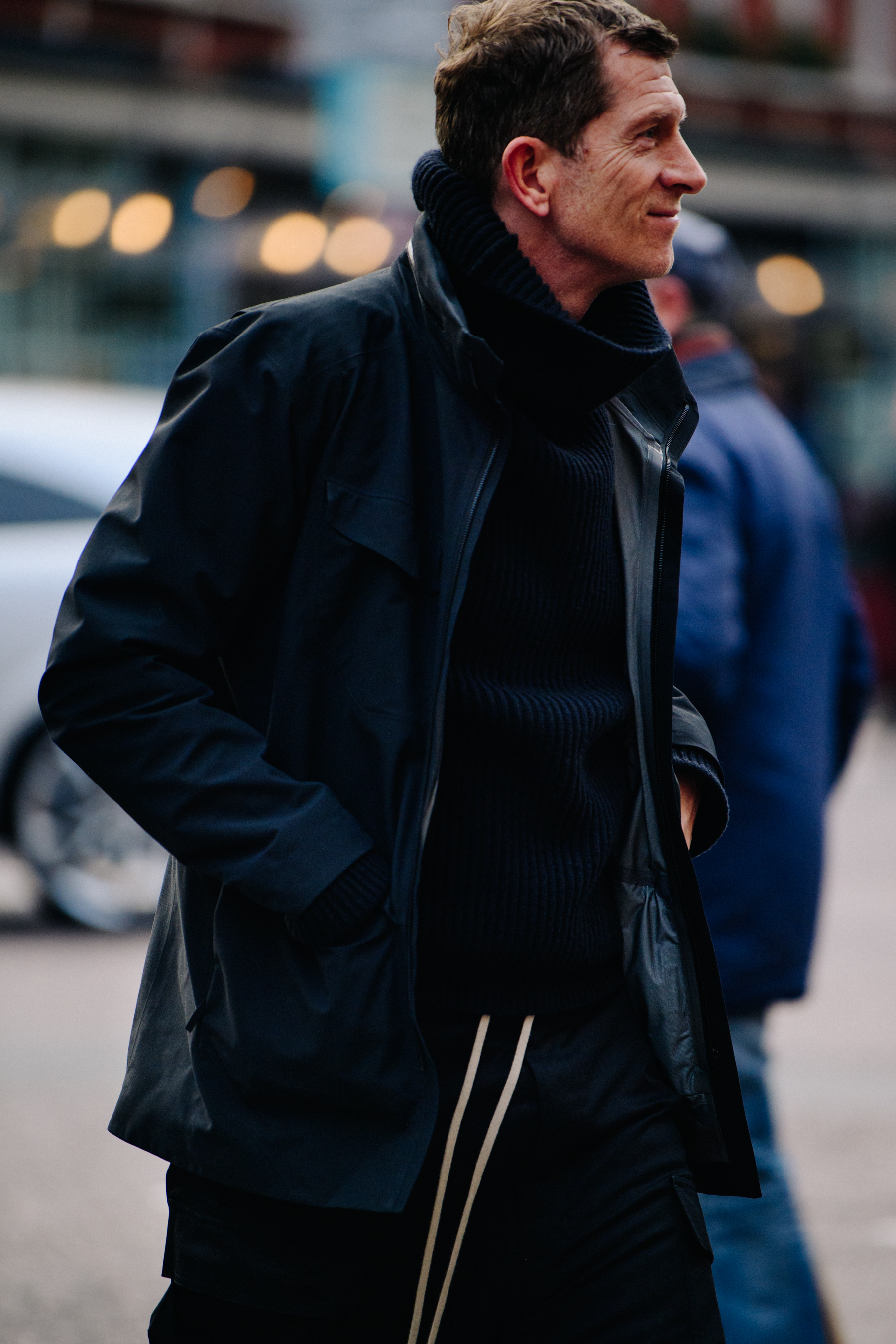 Man wearing Arcteryx Veilance jacket