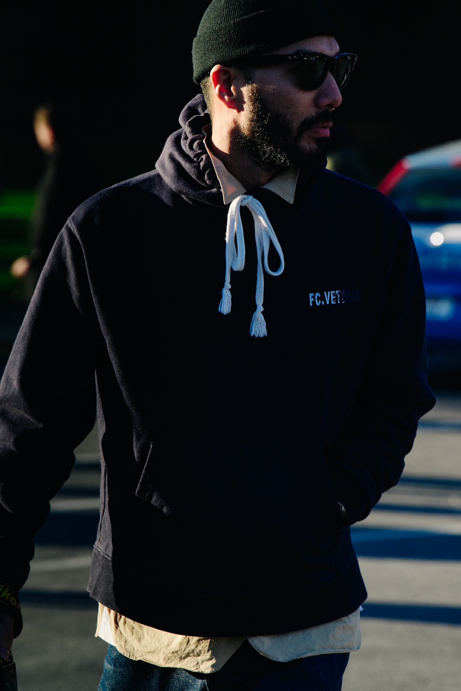 Man wearing black hoodie
