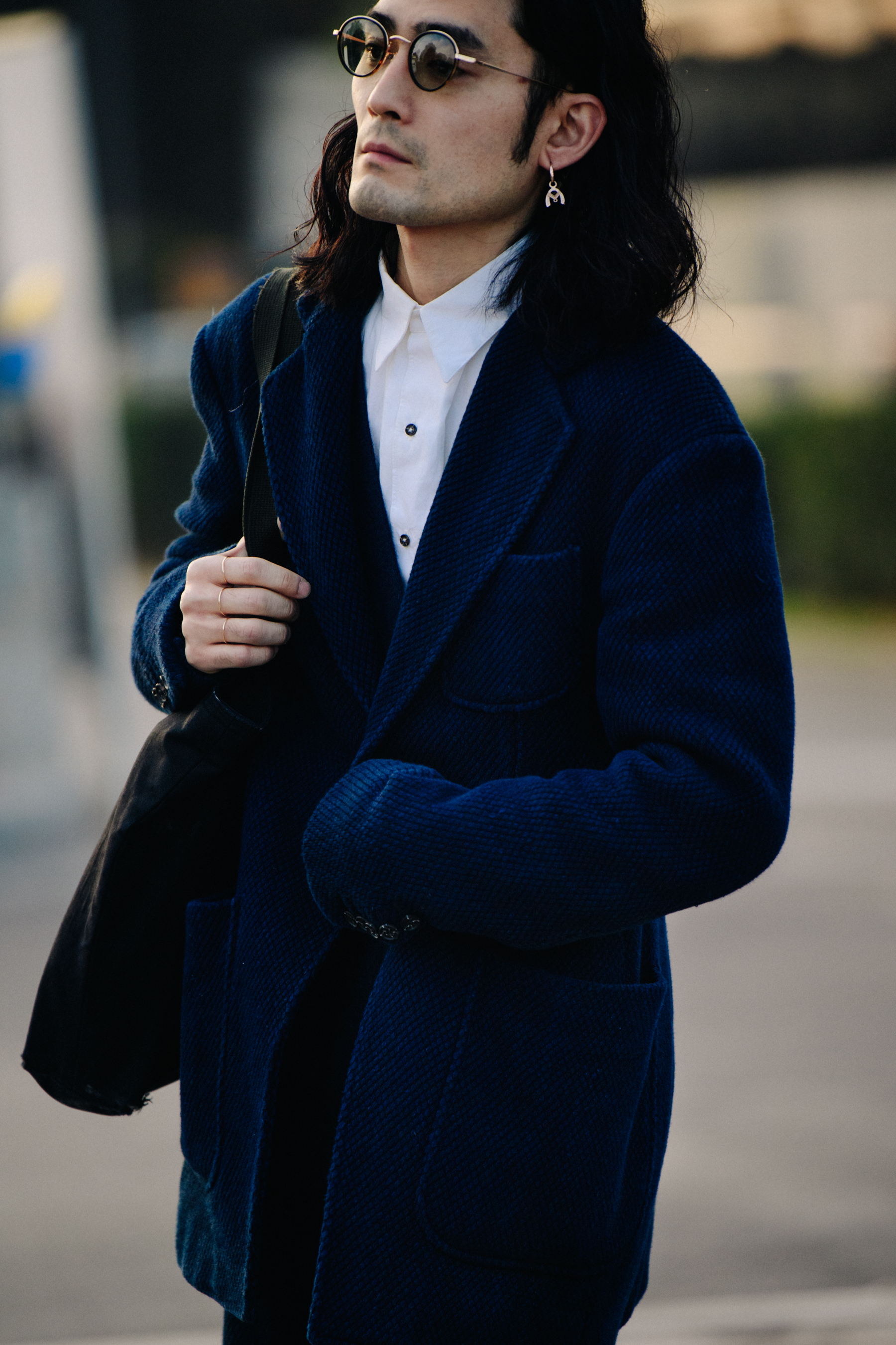 Man wearing blue blazer