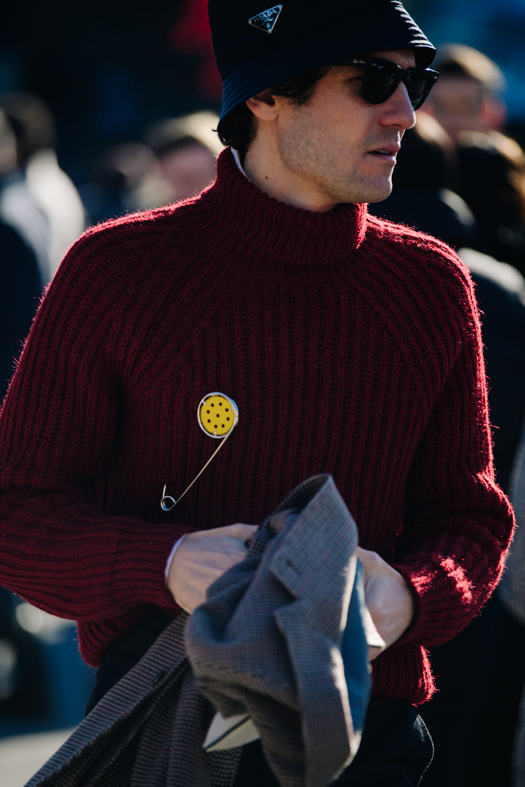 Man wearing red jumper