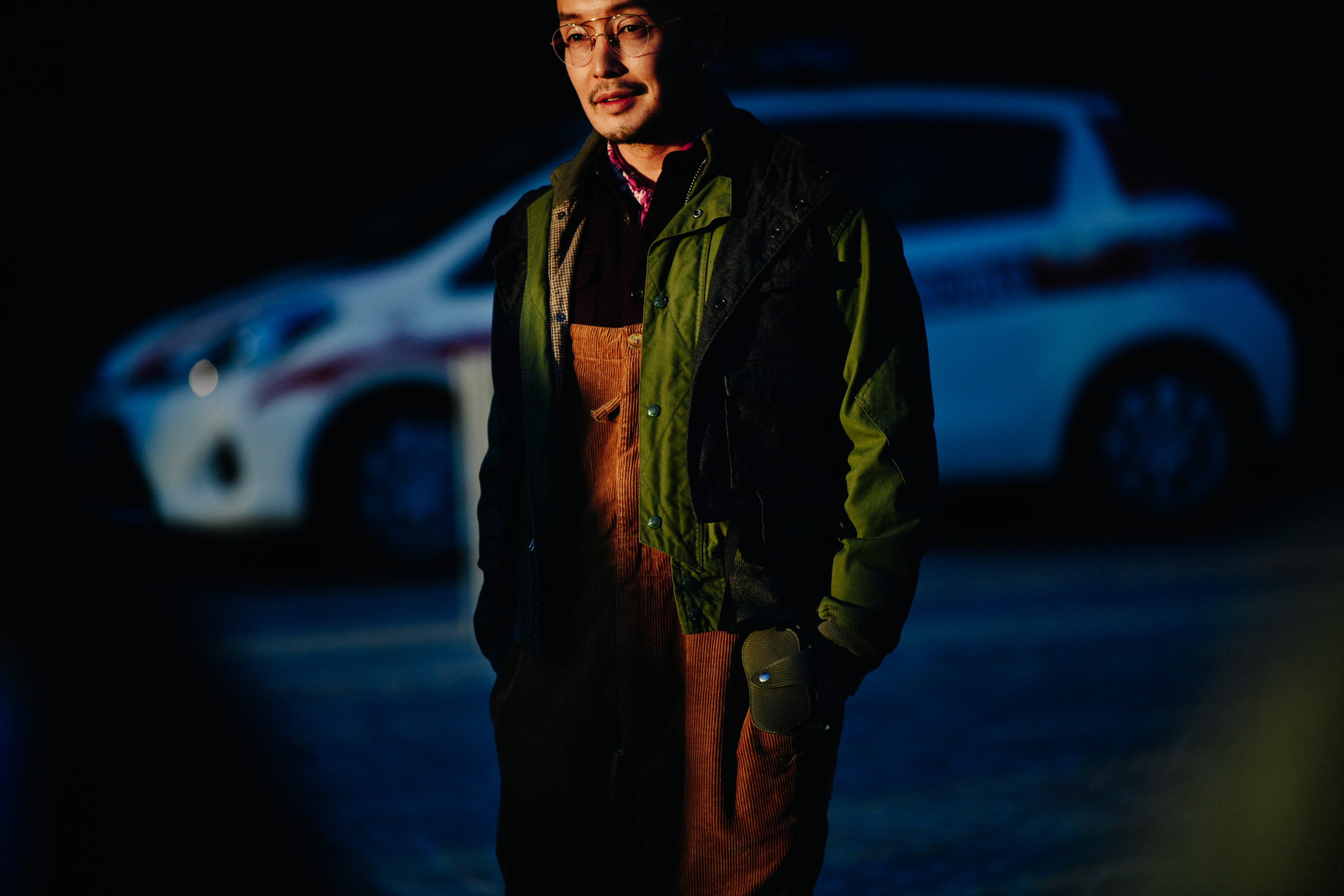 Man wearing corduroy pants